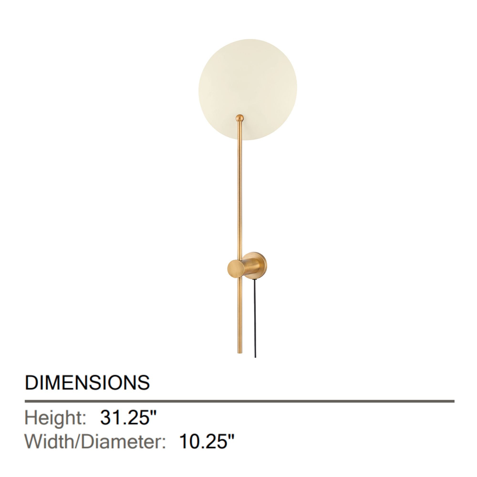 Leif 31" Plug-in Sconce, Patina Brass And Soft Sand Finish