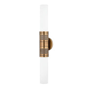 Liam 26" 2-Light Wall Sconce, Patina Brass Finish
