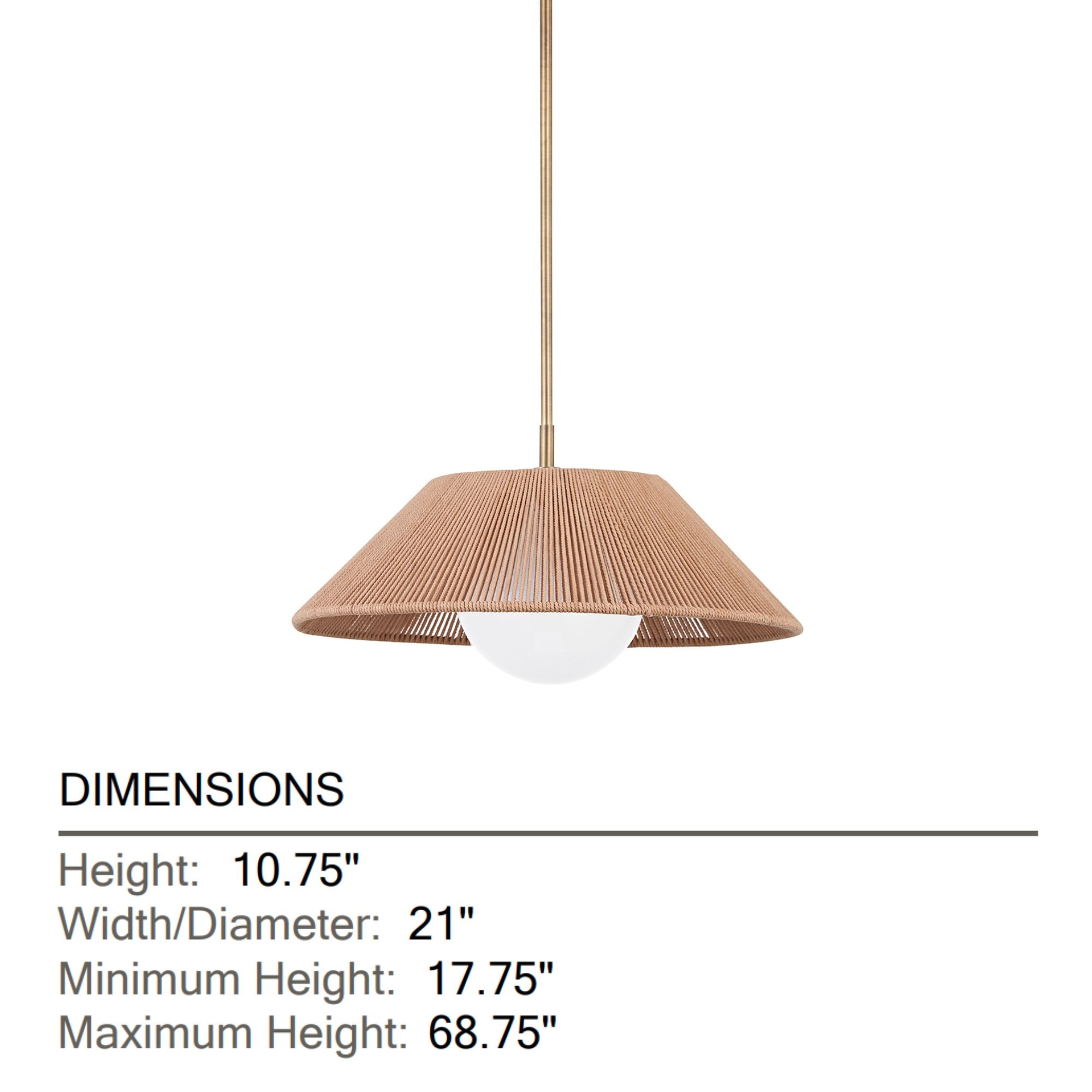 Troy Lighting - Lisbon 21" Pendant, Patina Brass Finish | Bees Lighting