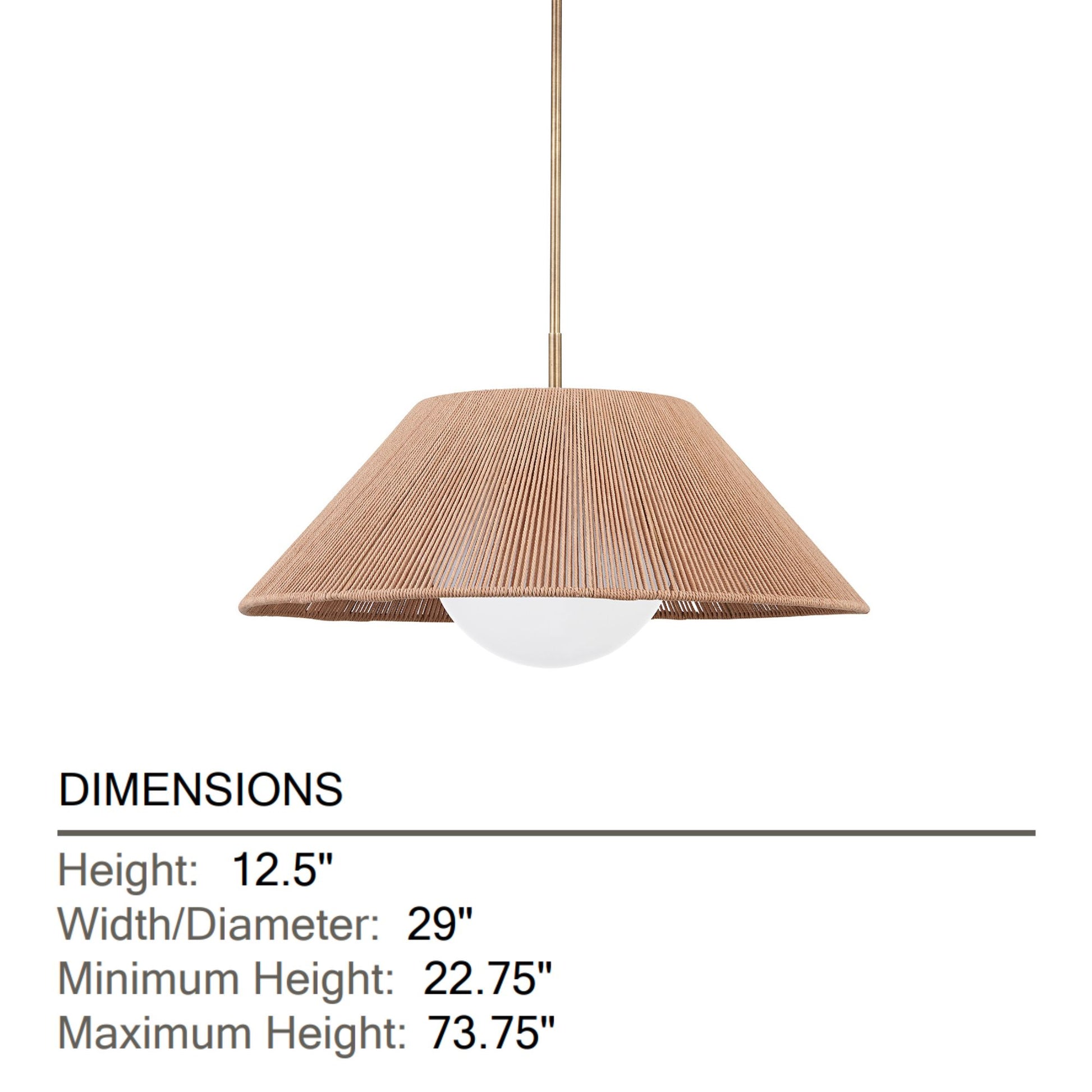 Troy Lighting - Lisbon 29" Pendant, Patina Brass Finish | Bees Lighting