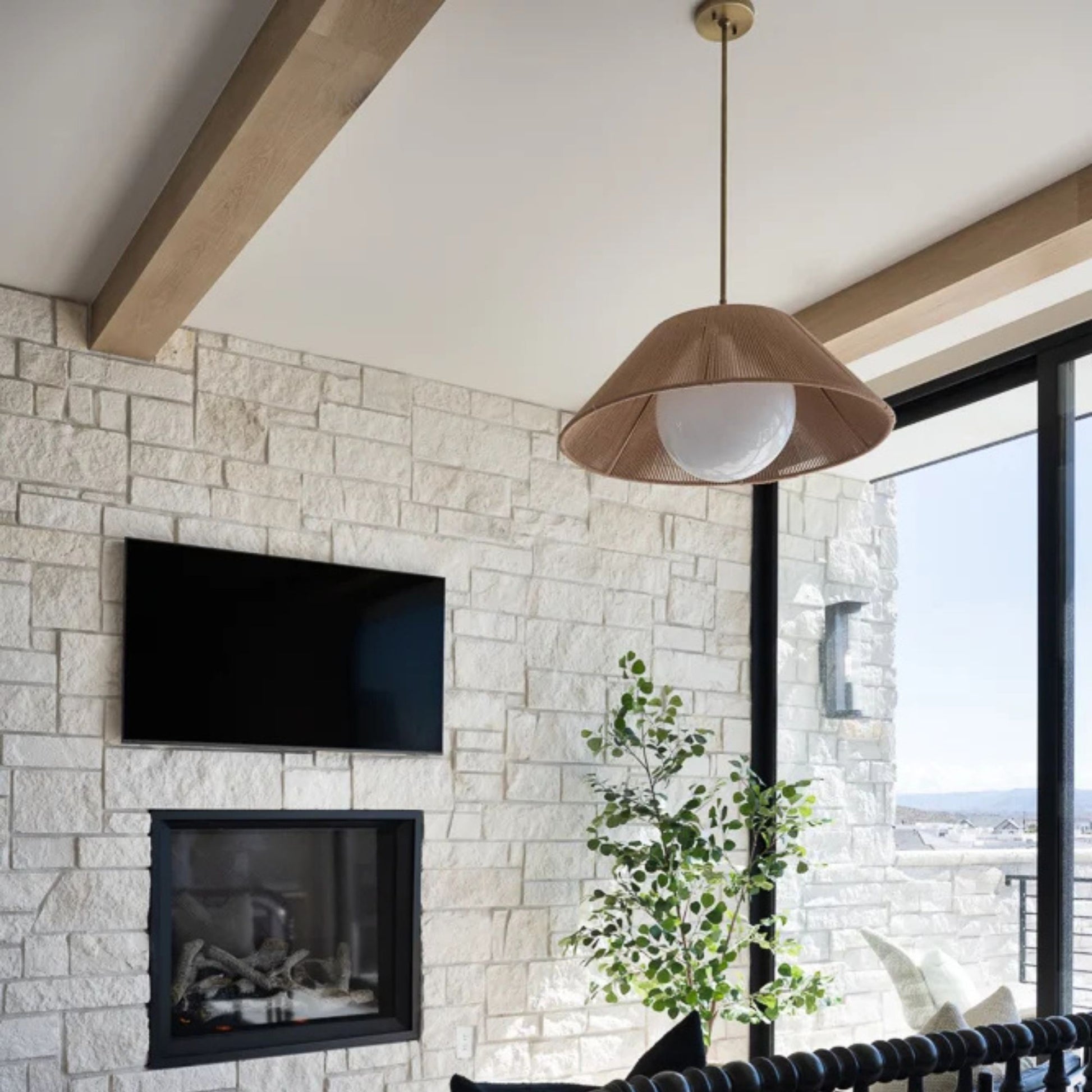 Troy Lighting - Lisbon 29" Pendant, Patina Brass Finish | Bees Lighting