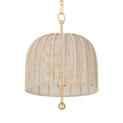 Lonnie 20" 3-Light Pendant, Vintage Gold Leaf Finish