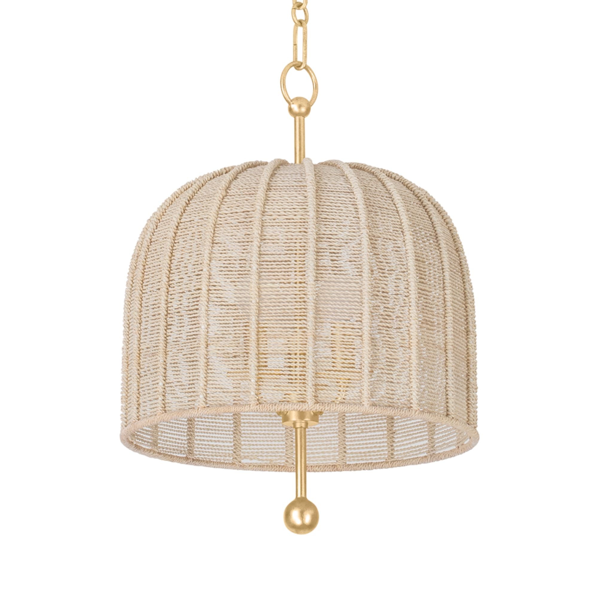 Lonnie 20" 3-Light Pendant, Vintage Gold Leaf Finish