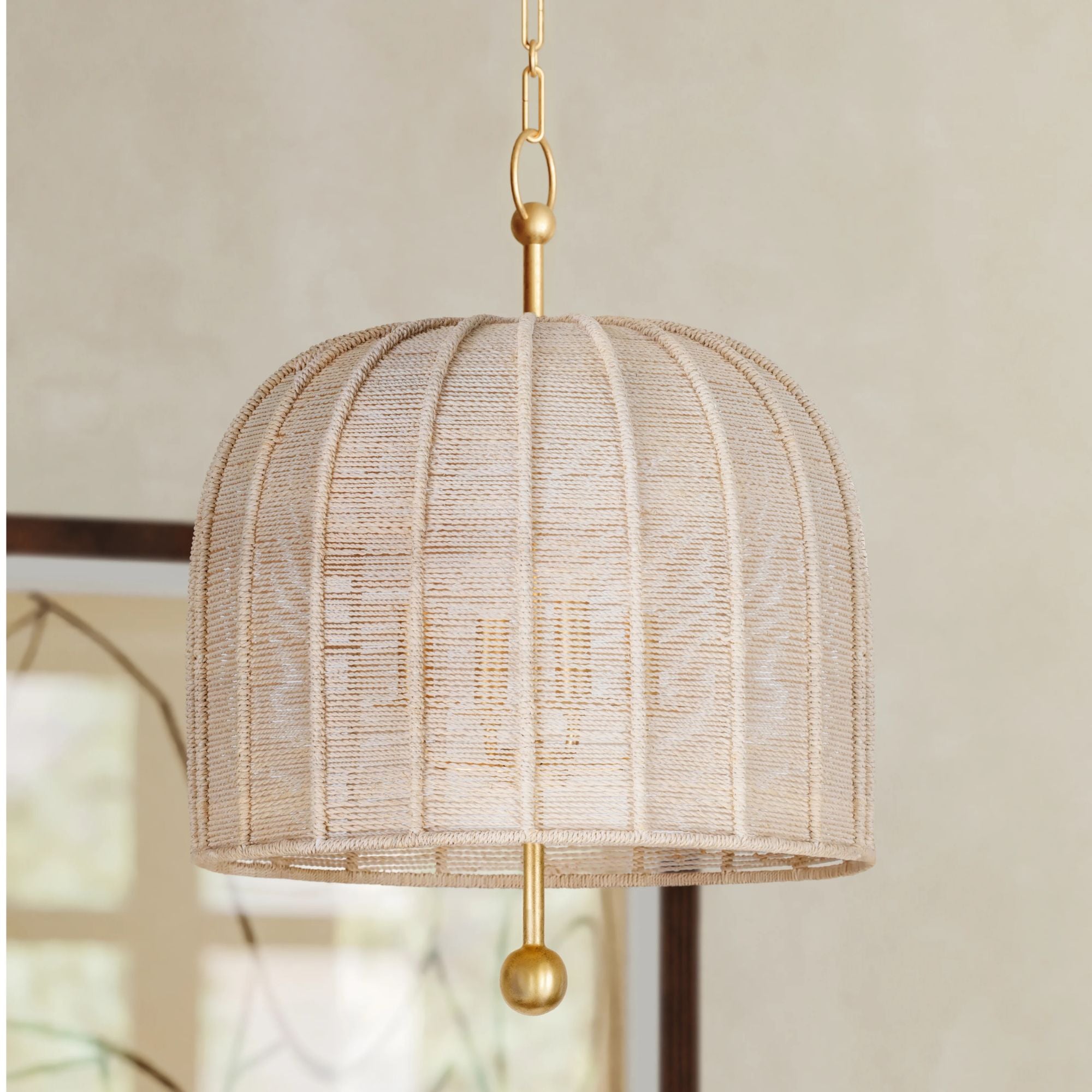 Lonnie 20" 3-Light Pendant, Vintage Gold Leaf Finish