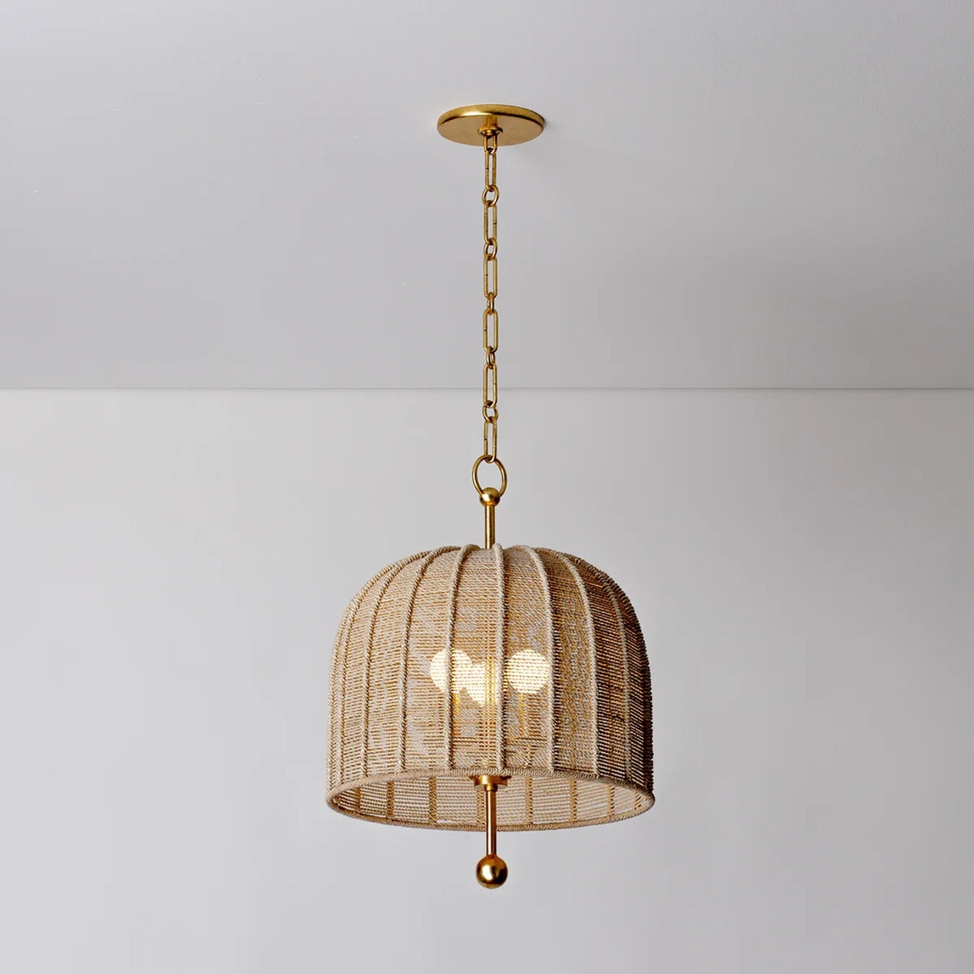 Lonnie 20" 3-Light Pendant, Vintage Gold Leaf Finish