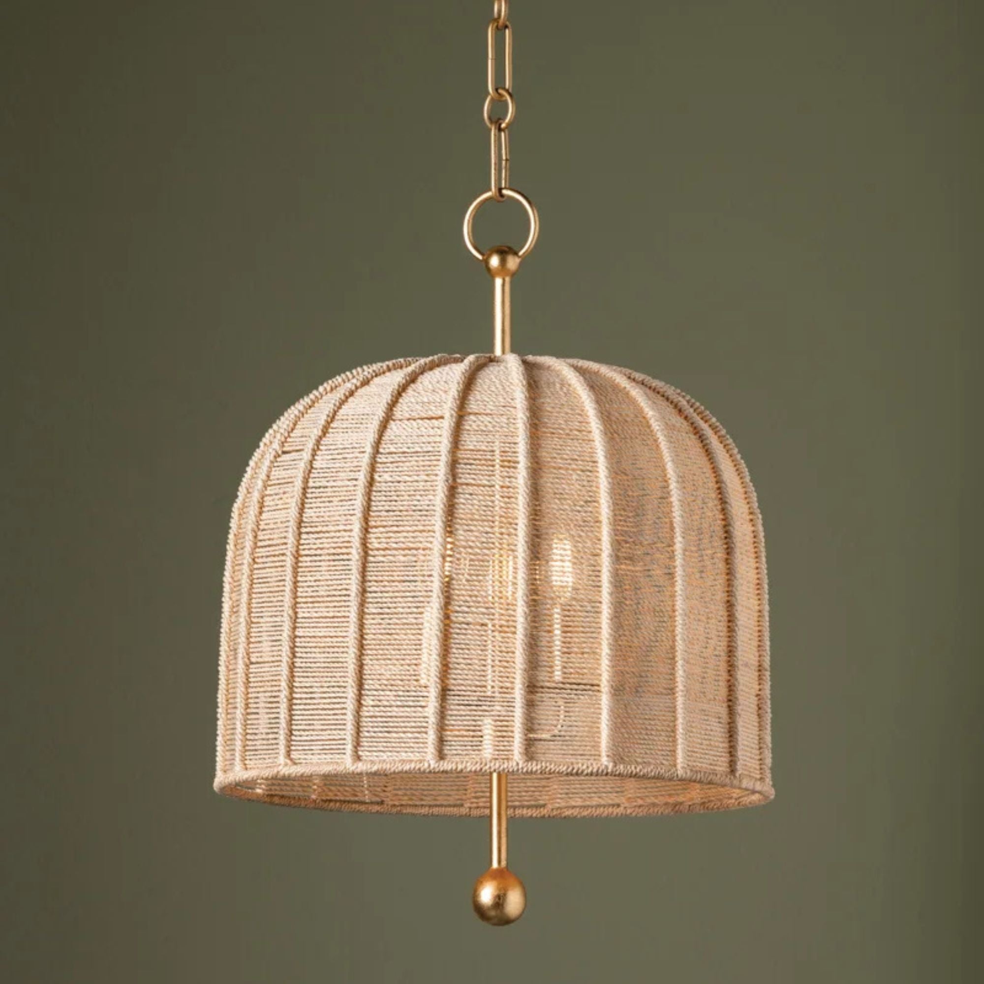 Lonnie 20" 3-Light Pendant, Vintage Gold Leaf Finish
