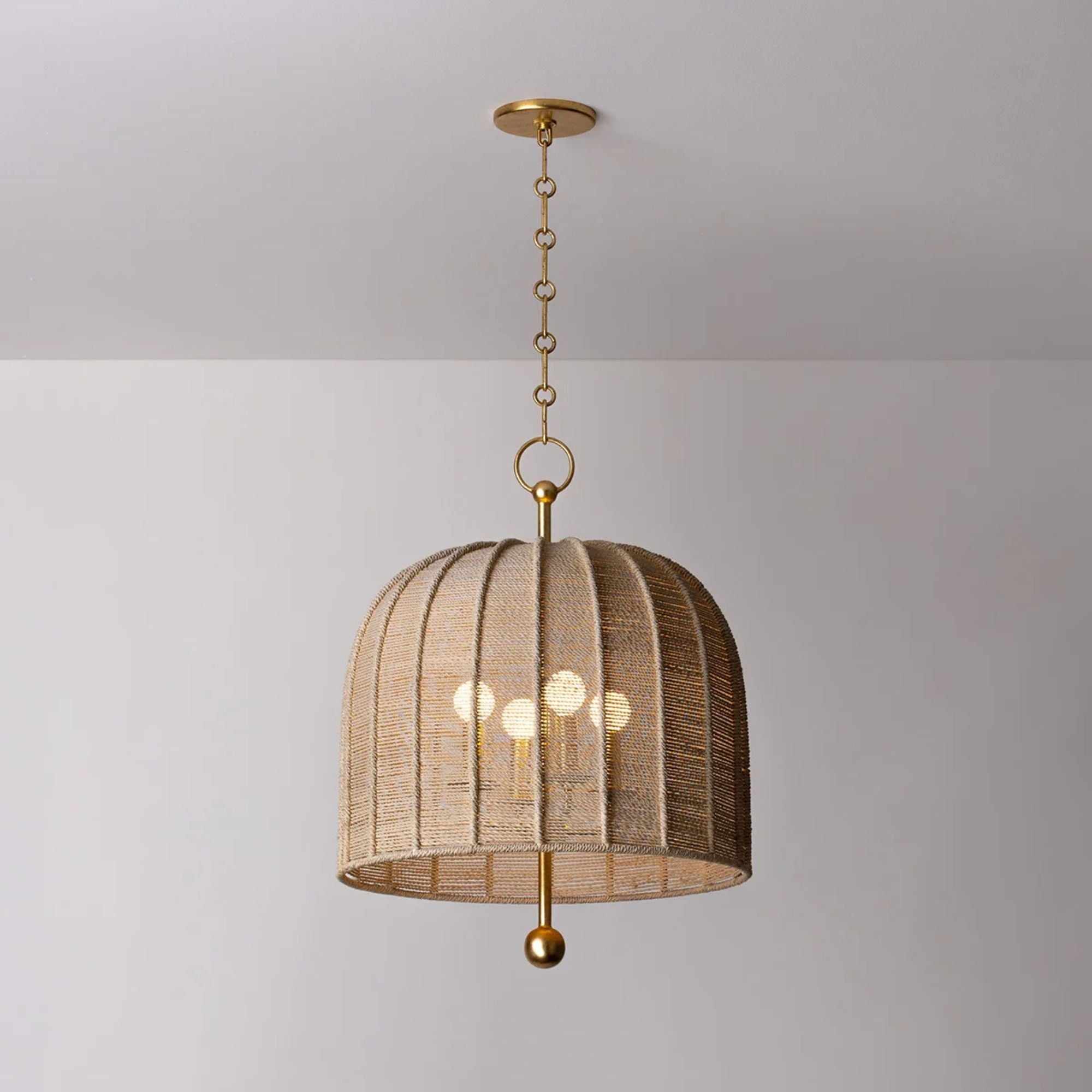 Lonnie 26" 4-Light Pendant, Vintage Gold Leaf Finish