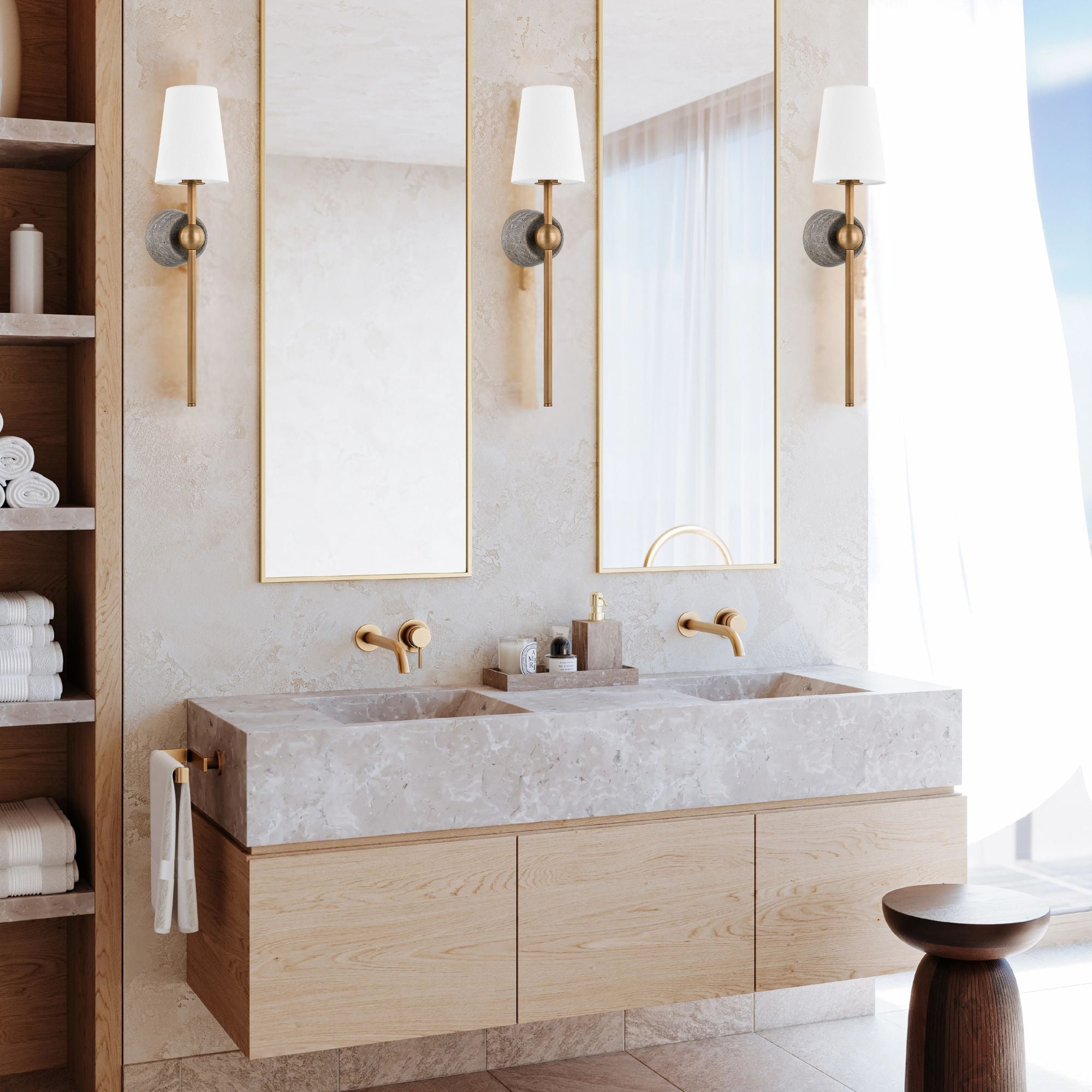 Los Vilos 27" Wall Sconce, Patina Brass Finish
