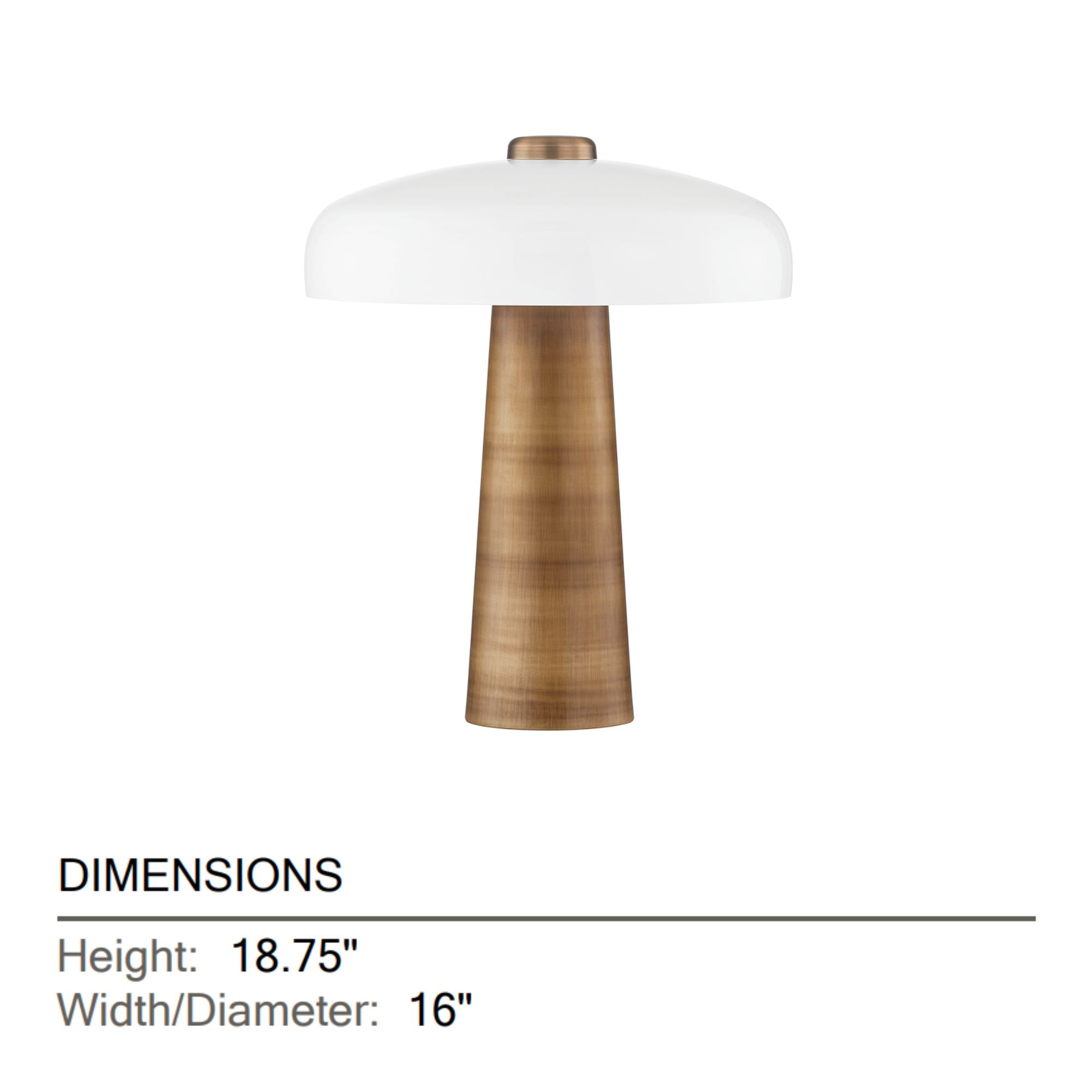 Lush 19" Table Lamp, Patina Brass Finish