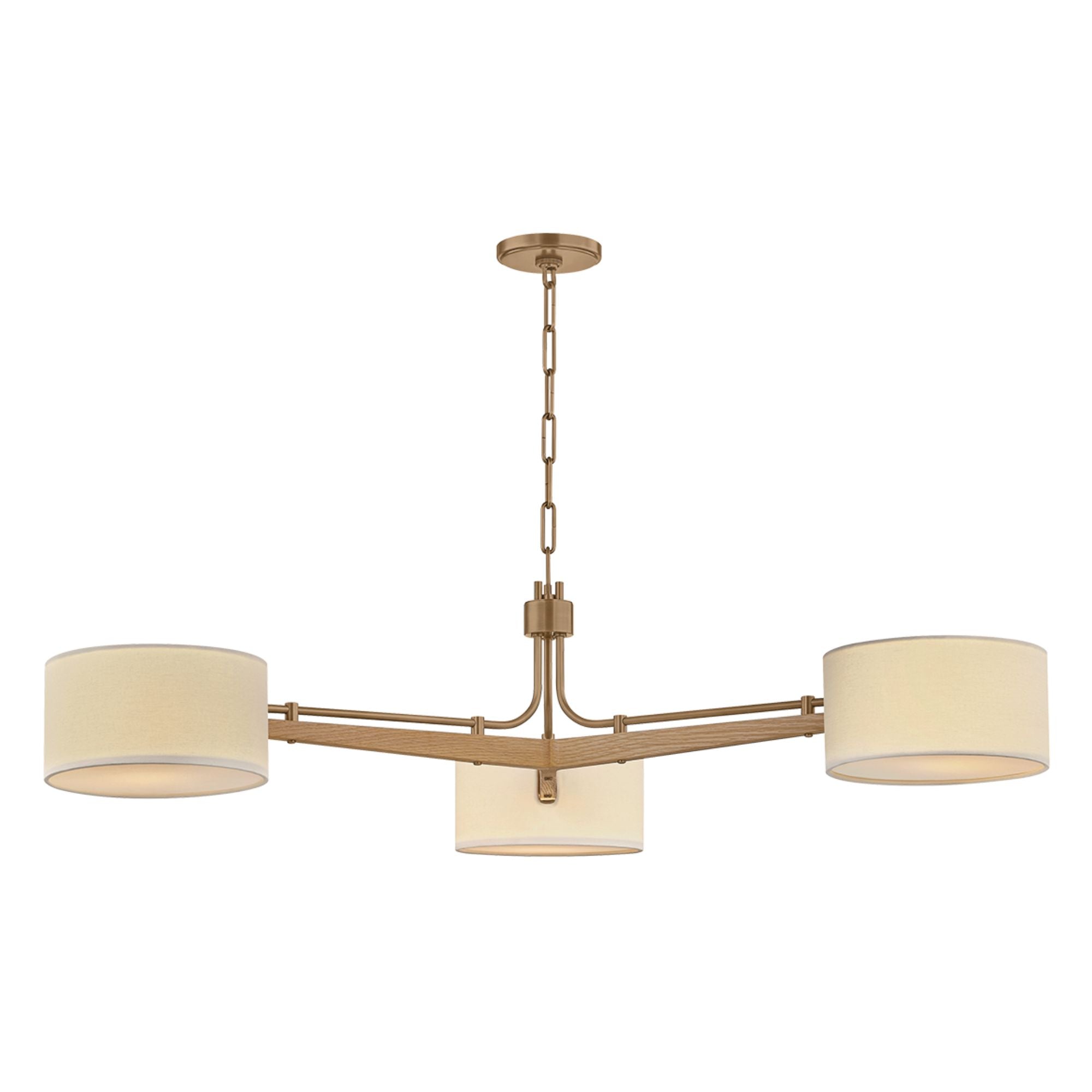 Mailo 50" 3-Light Chandelier, Patina Brass Finish