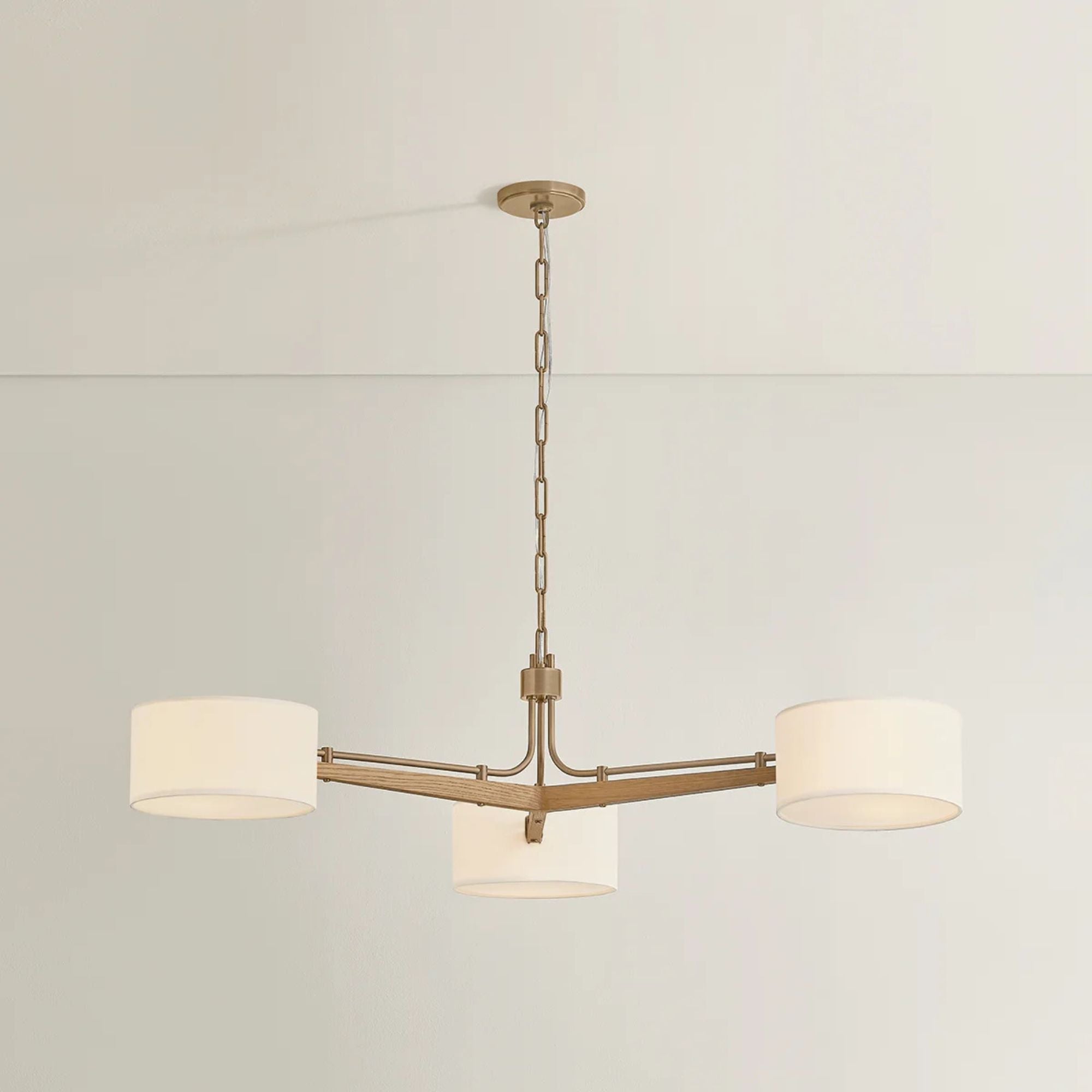 Mailo 50" 3-Light Chandelier, Patina Brass Finish