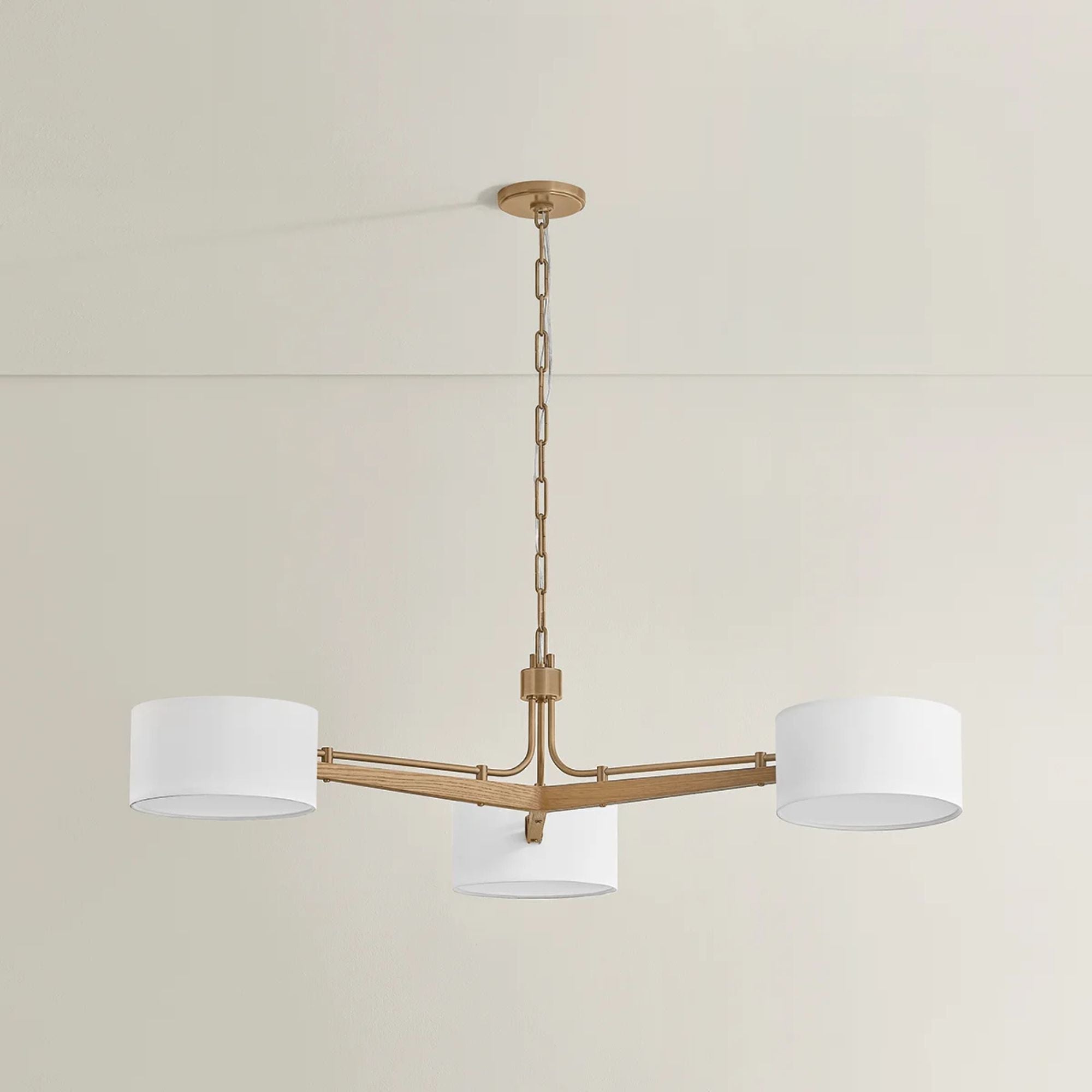 Mailo 50" 3-Light Chandelier, Patina Brass Finish