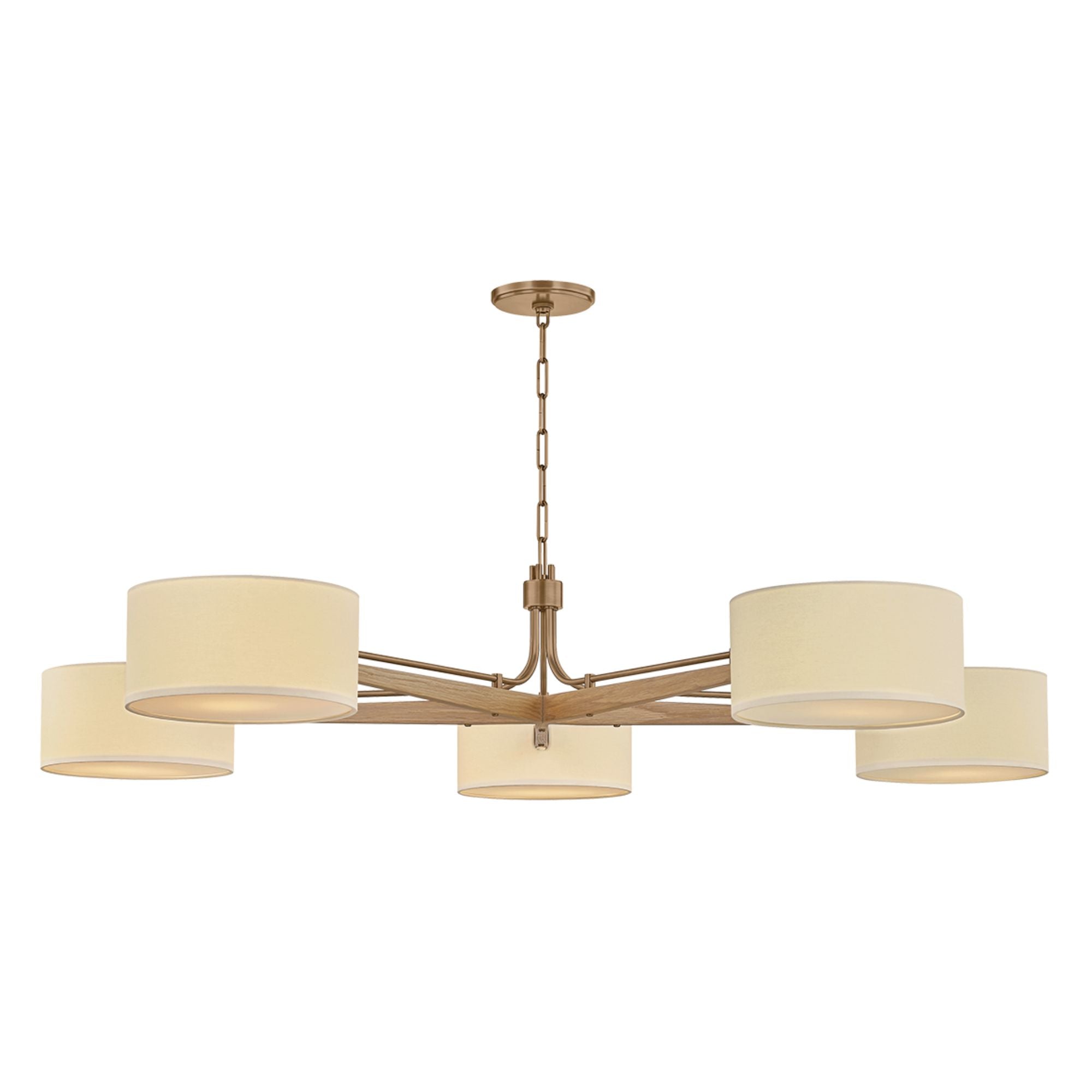 Mailo 65" 5-Light Chandelier, Patina Brass Finish