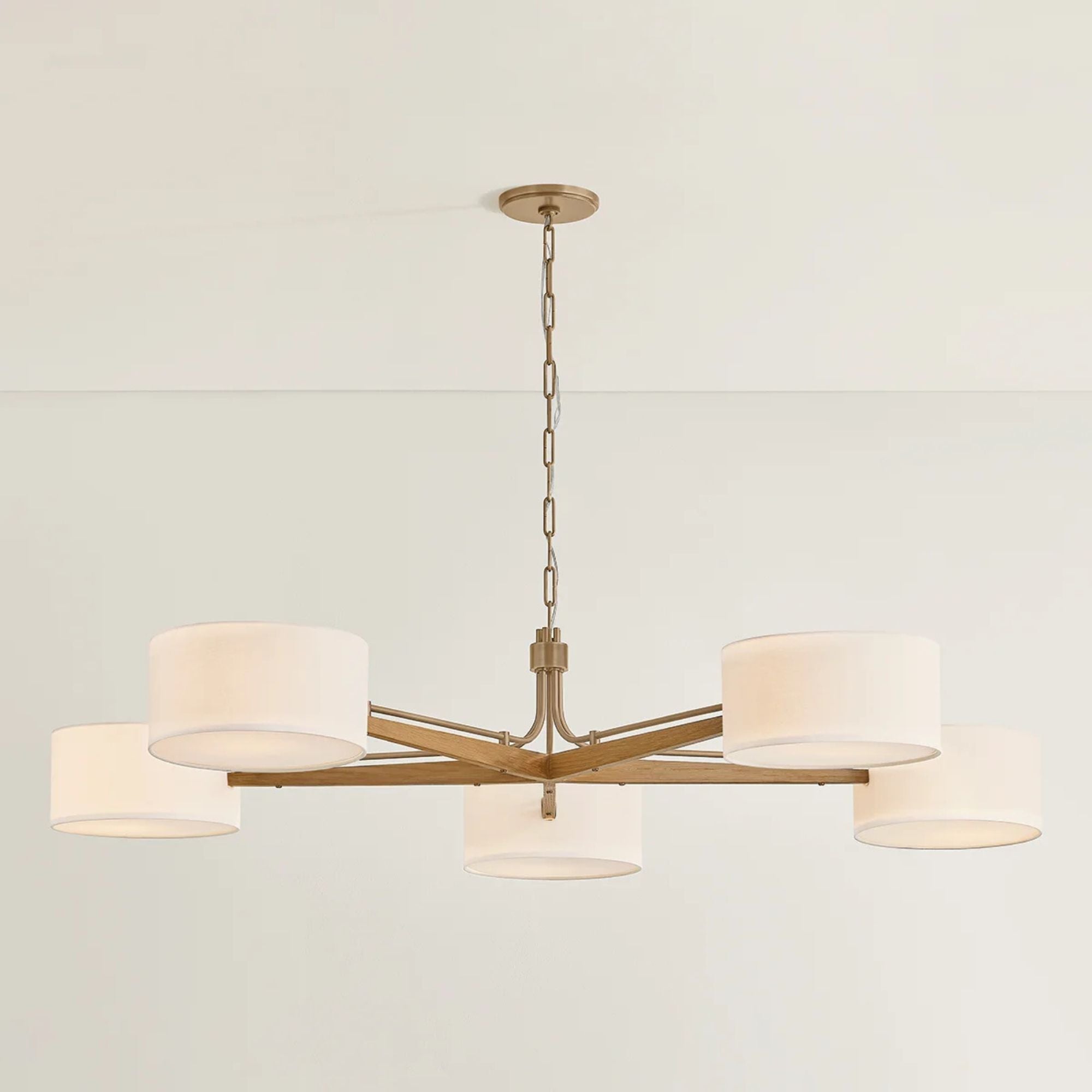 Mailo 65" 5-Light Chandelier, Patina Brass Finish