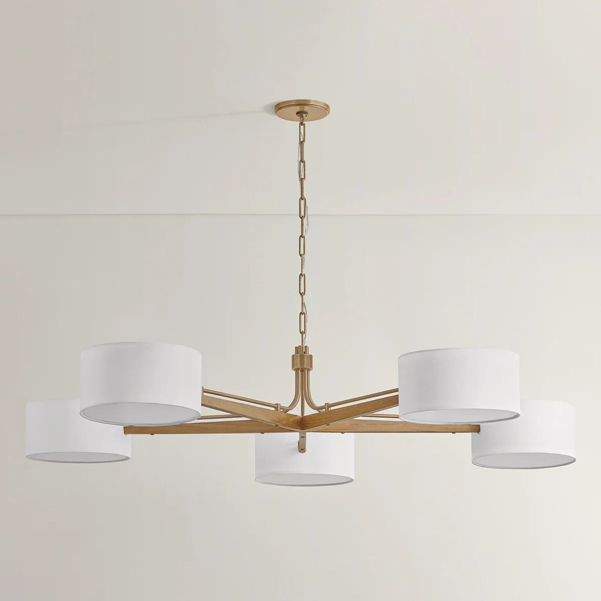 Mailo 65" 5-Light Chandelier, Patina Brass Finish
