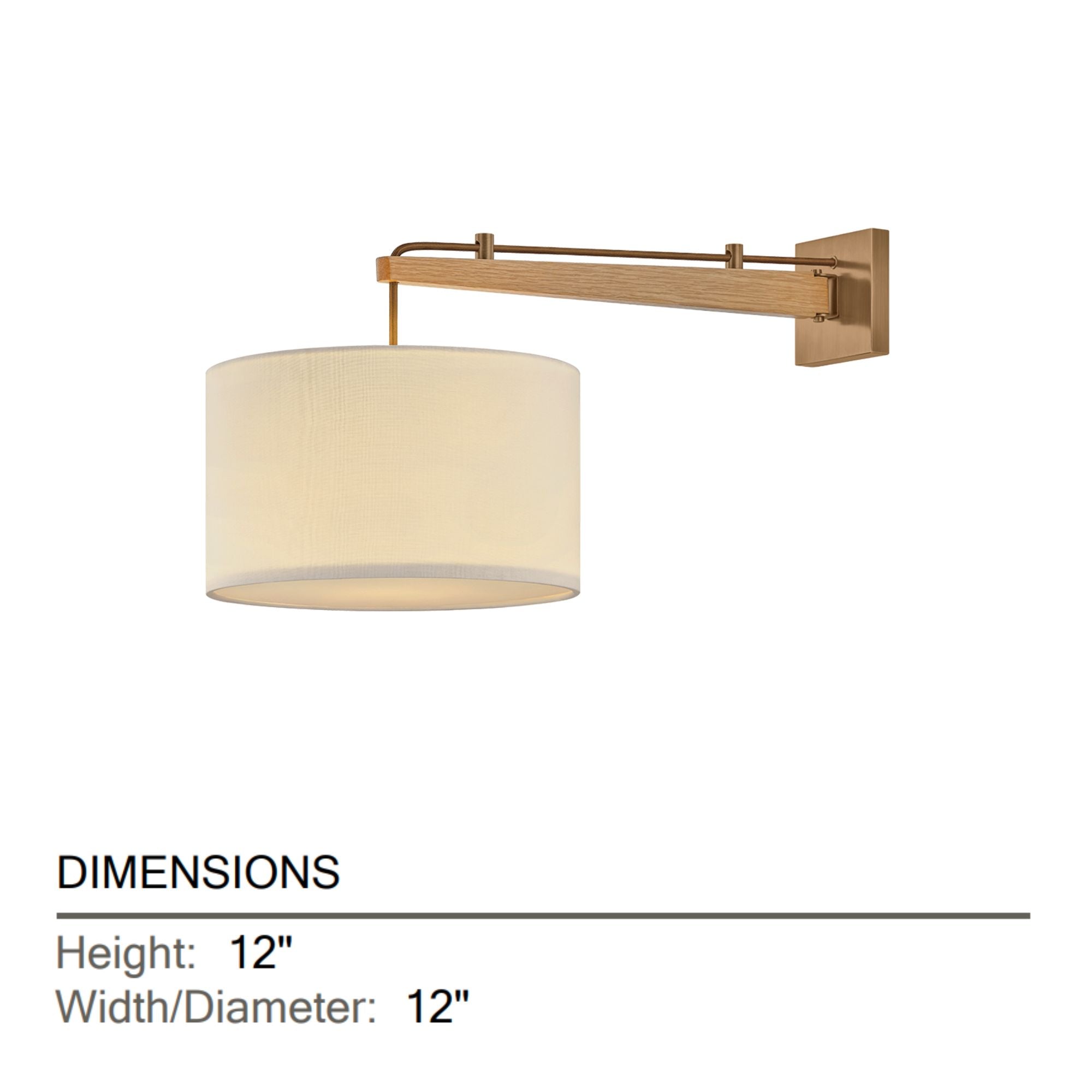 Mailo 12" Wall Sconce, Patina Brass Finish