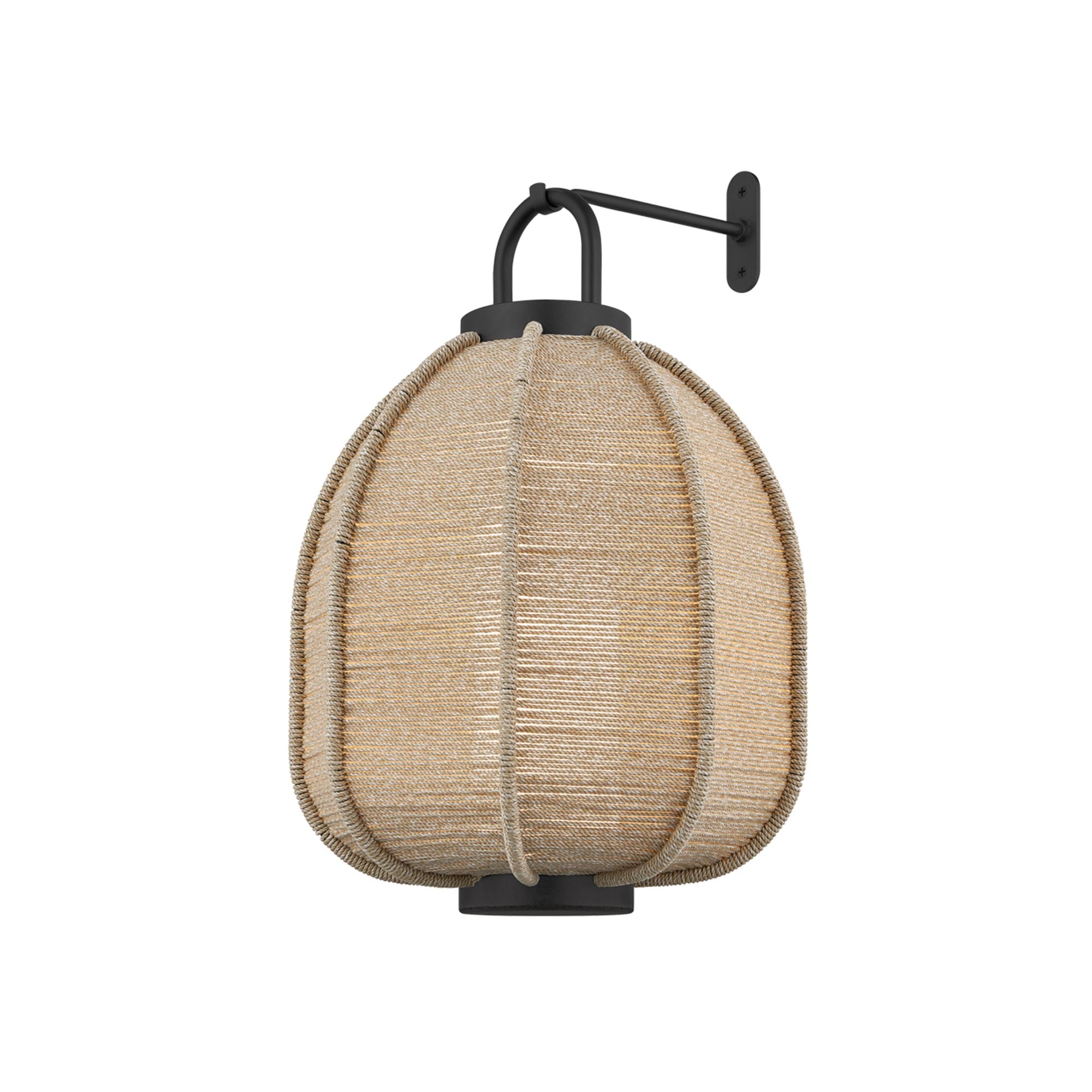 Troy Maltby Large Exterior Wall Sconce Hook, Texture Black