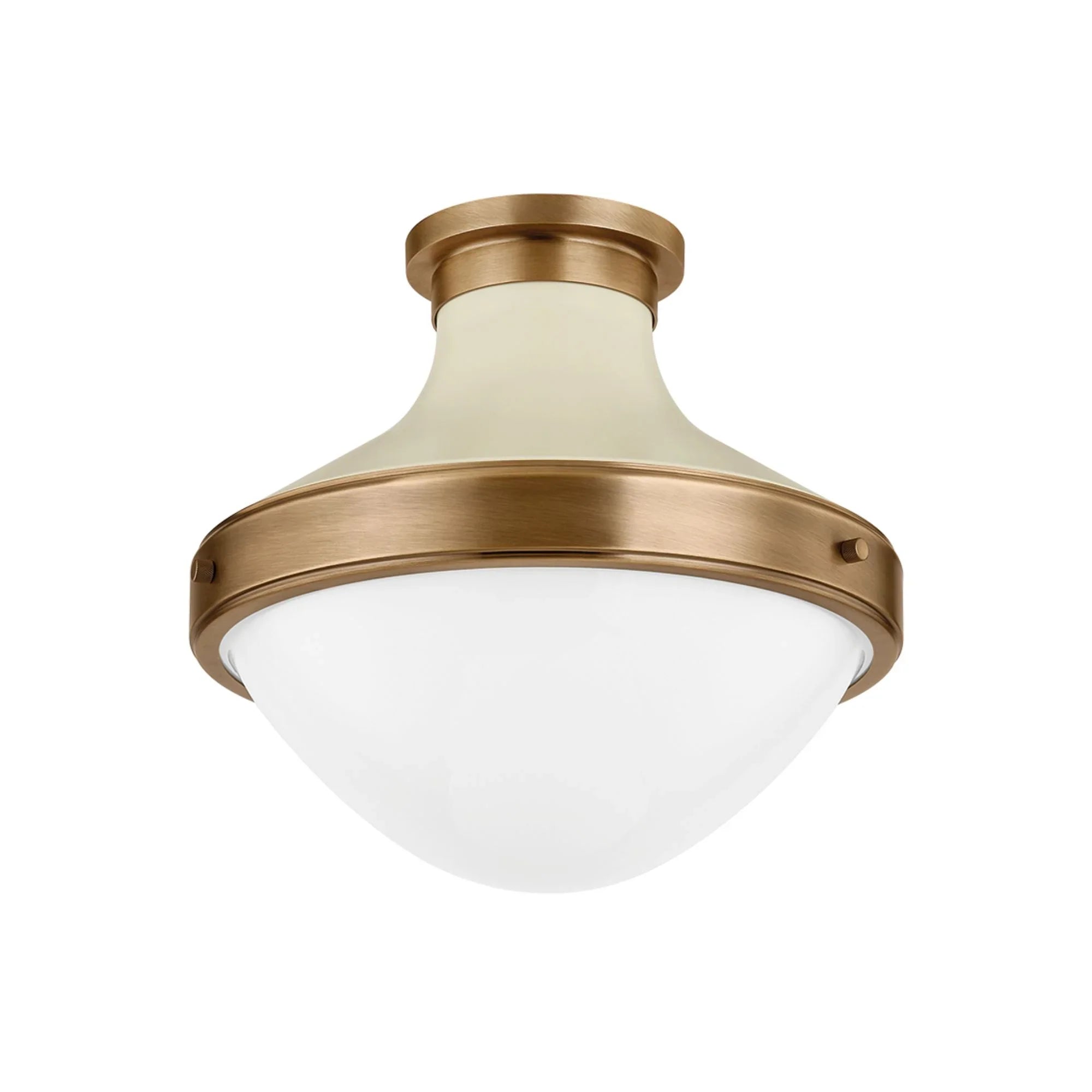 Maxton 14" Flush Mount, Patina Brass/Soft Sand Finish