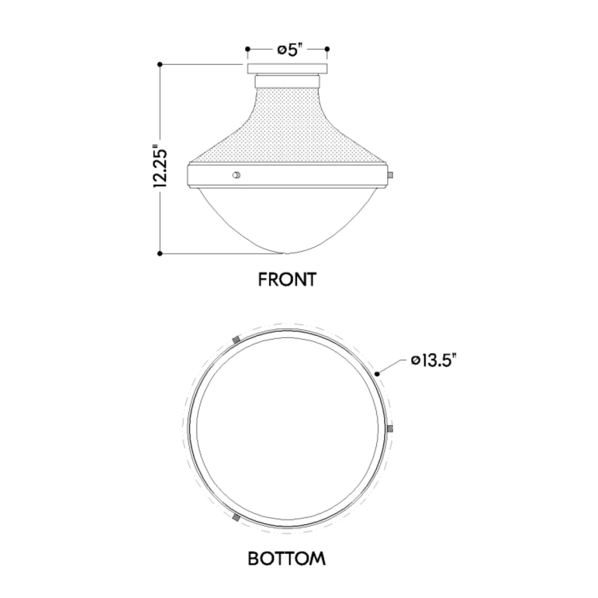 Maxton 14" Flush Mount, Patina Brass/Soft Sand Finish