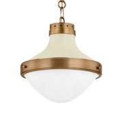 Maxton 14" Pendant, Patina Brass/Soft Sand Finish