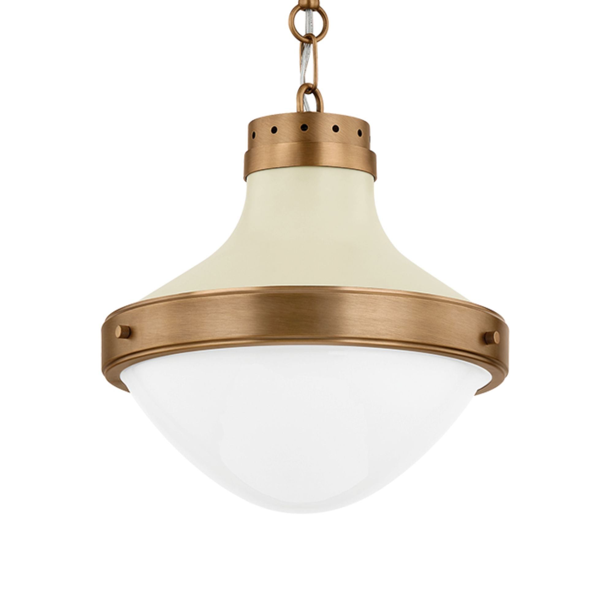 Maxton 14" Pendant, Patina Brass/Soft Sand Finish
