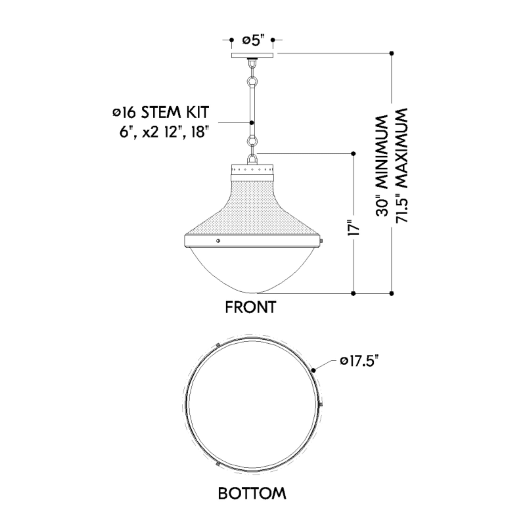 Maxton 18" Pendant, Patina Brass/Soft Sand Finish