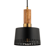 Memphis 12" Pendant, Patina Brass/Soft Black Finish