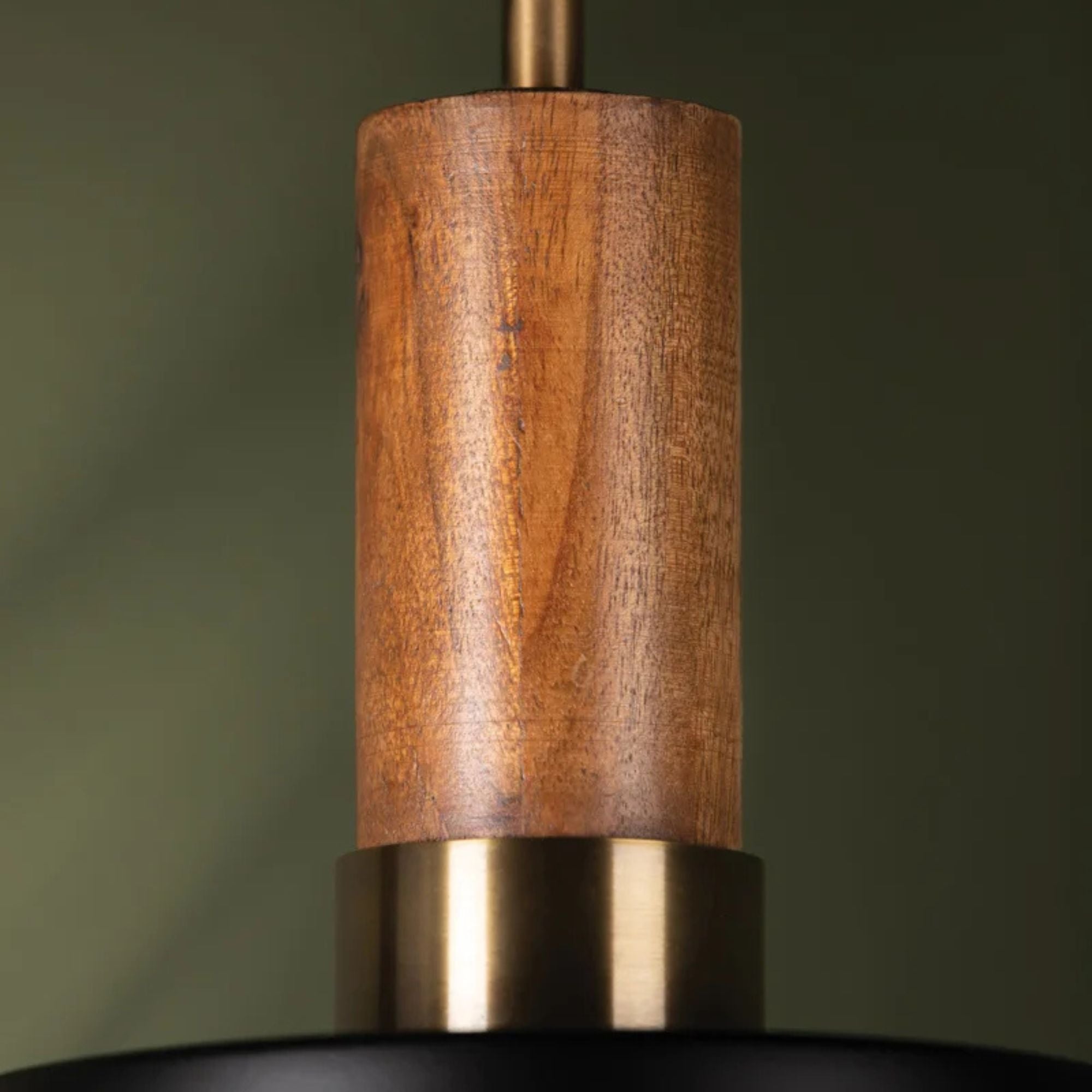 Memphis 12" Pendant, Patina Brass/Soft Black Finish