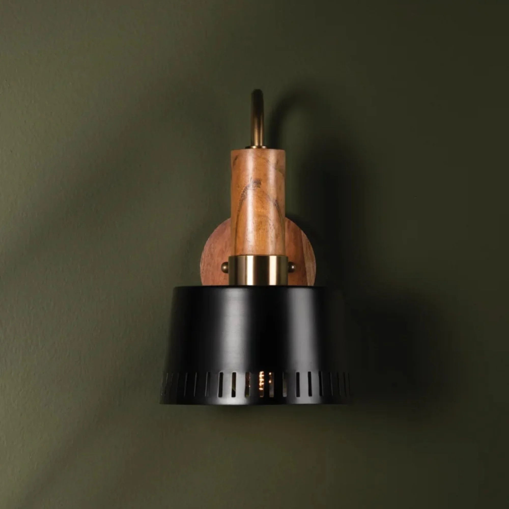 Memphis 14" Wall Sconce, Patina Brass/Soft Black Finish