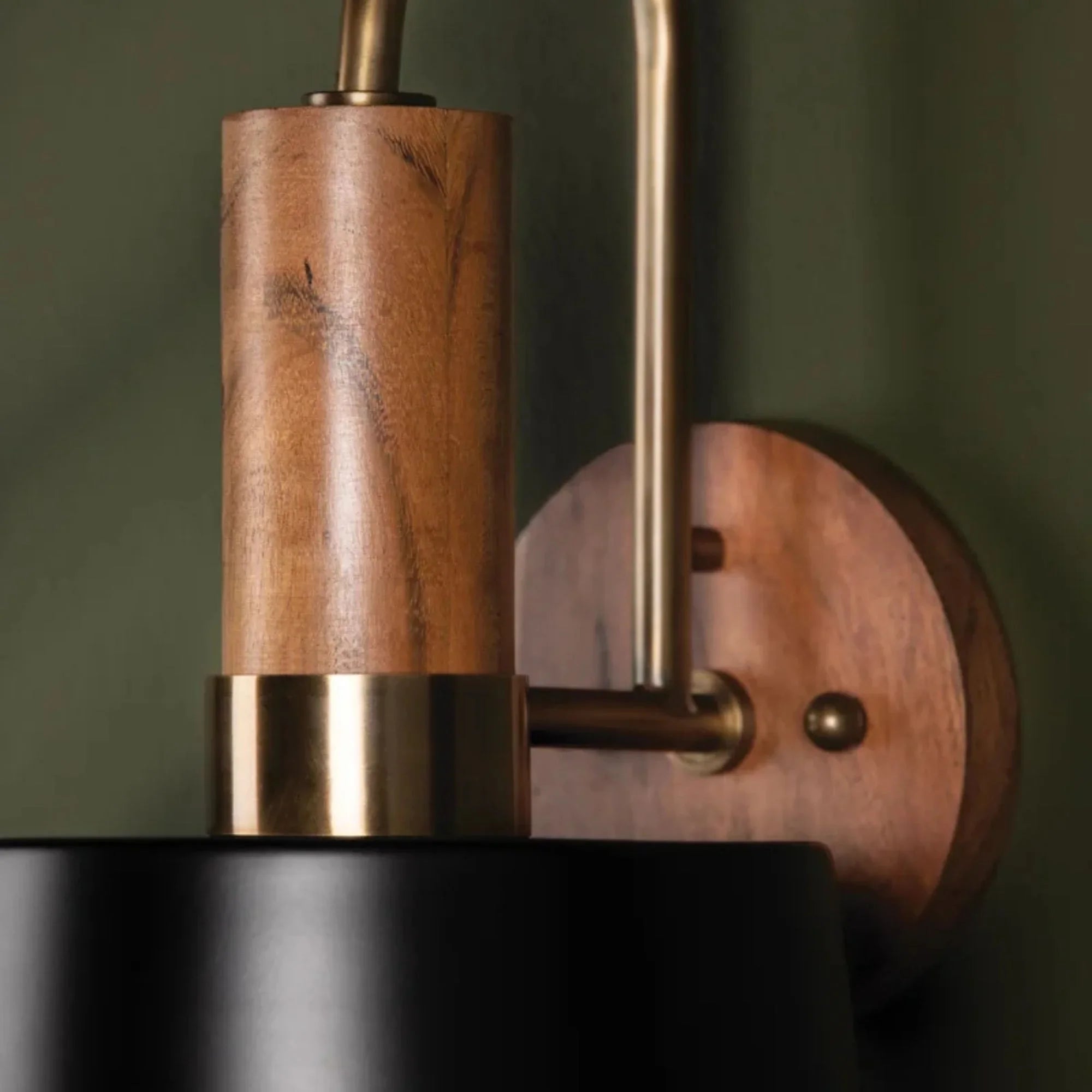 Memphis 14" Wall Sconce, Patina Brass/Soft Black Finish