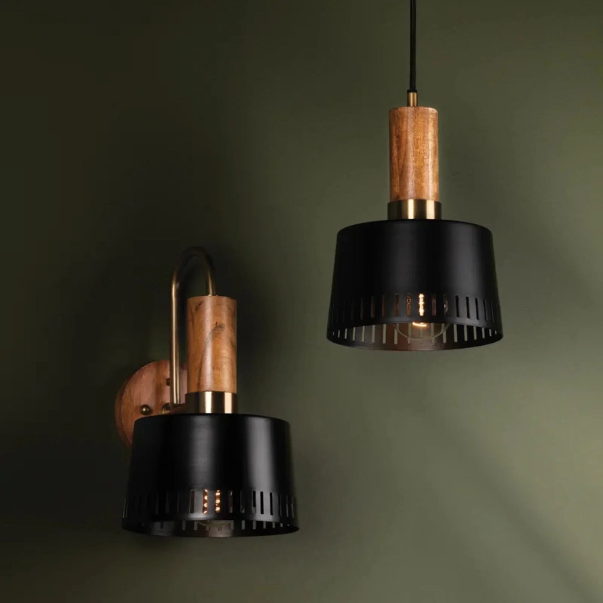 Memphis 14" Wall Sconce, Patina Brass/Soft Black Finish