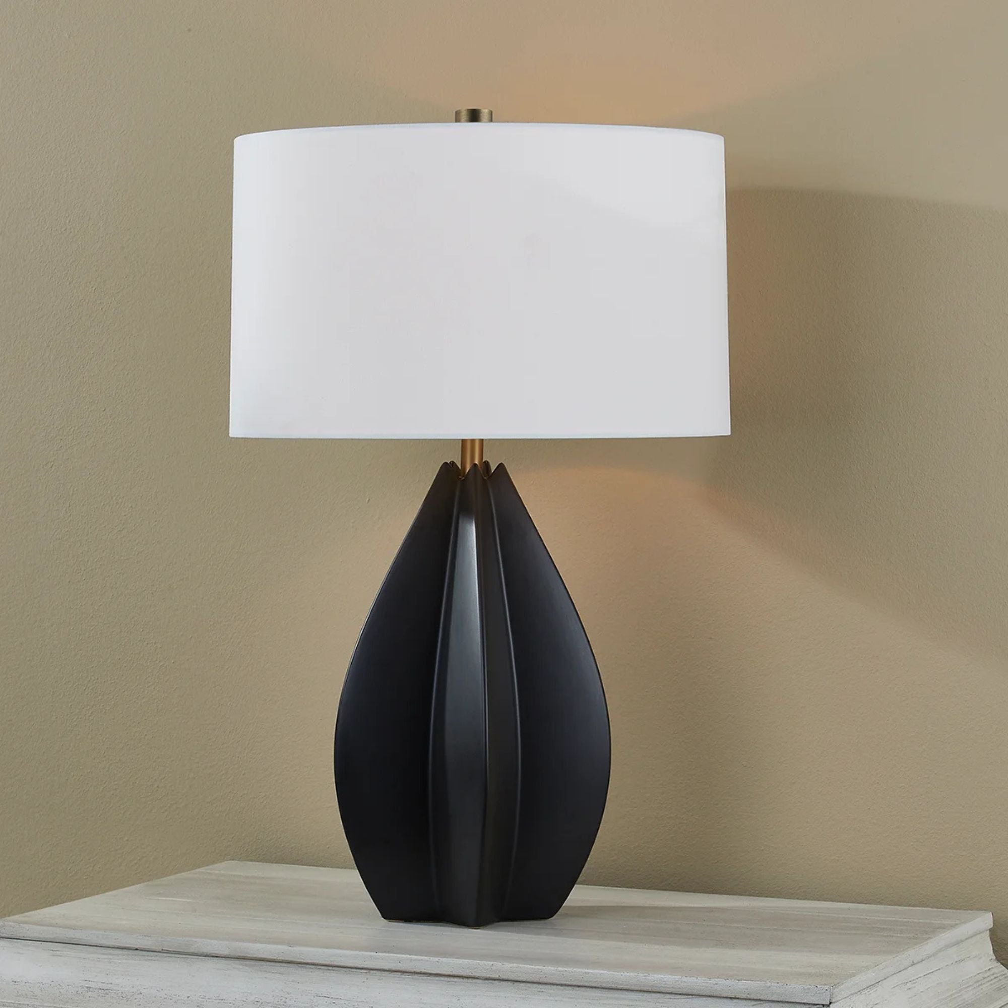 Troy Lighting - Mineral 26" Table Lamp, Patina Brass/Ceramic Black Oxide Finish | Bees Lighting