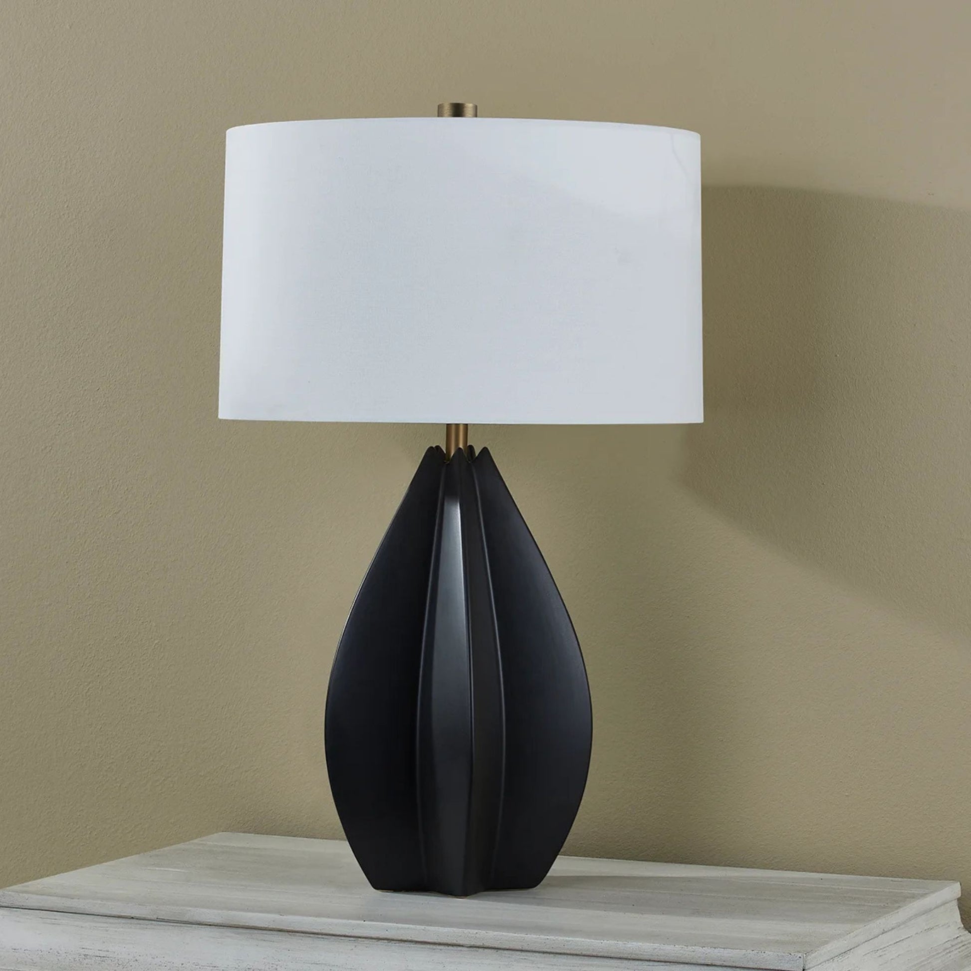 Troy Lighting - Mineral 26" Table Lamp, Patina Brass/Ceramic Black Oxide Finish | Bees Lighting