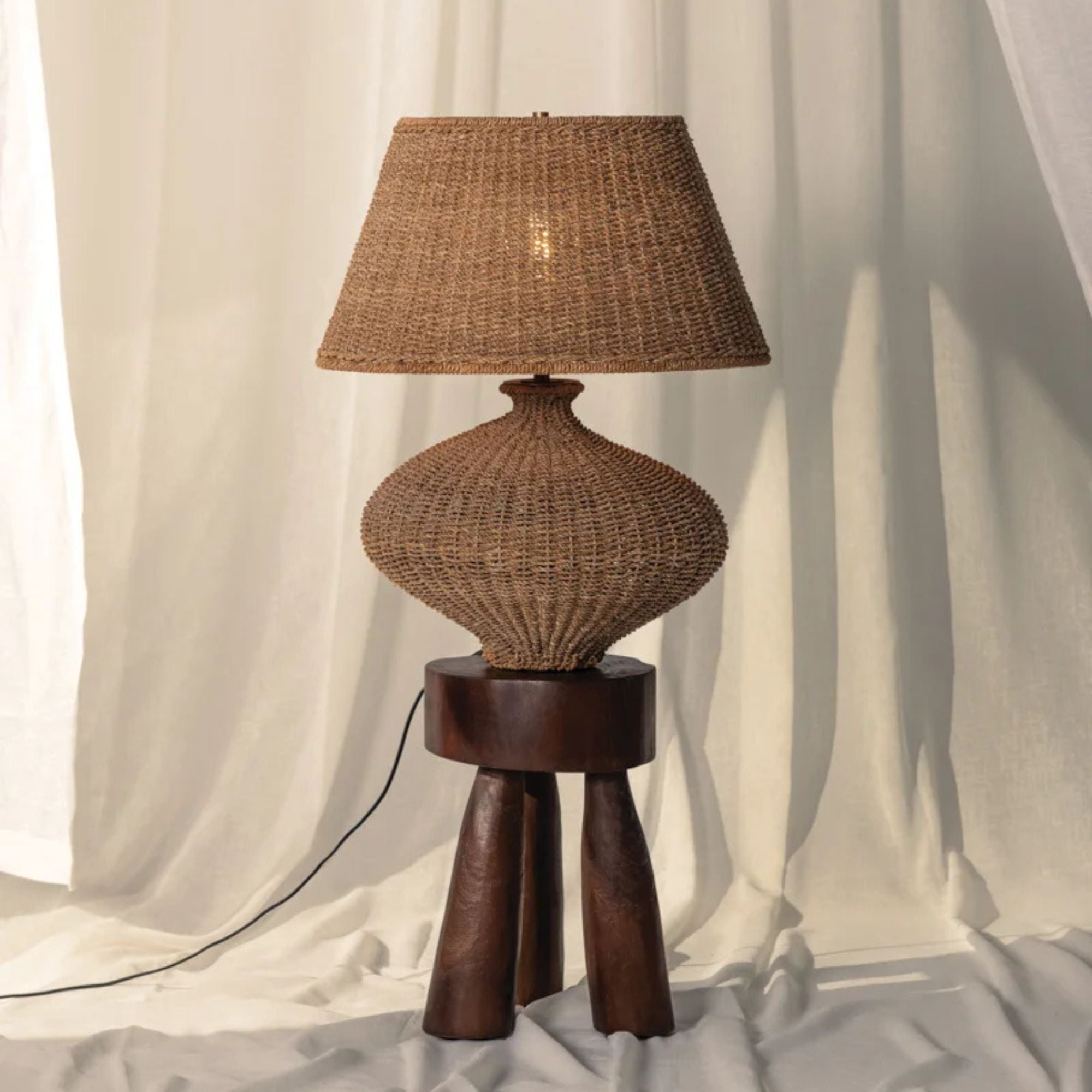 Nette 26" Table Lamp, Patina Brass Finish