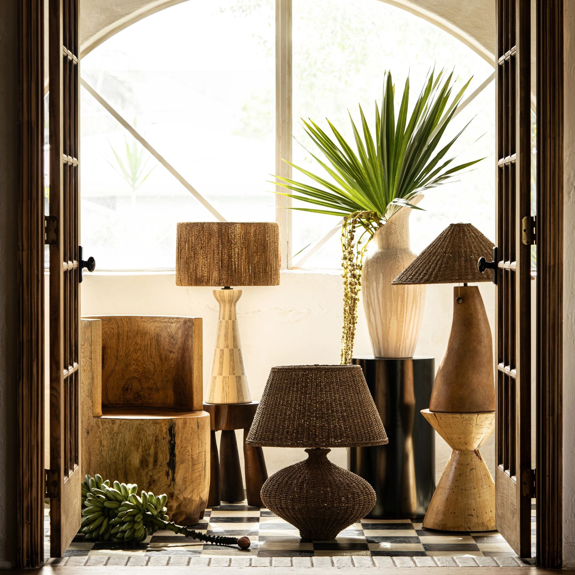 Nette 26" Table Lamp, Patina Brass Finish