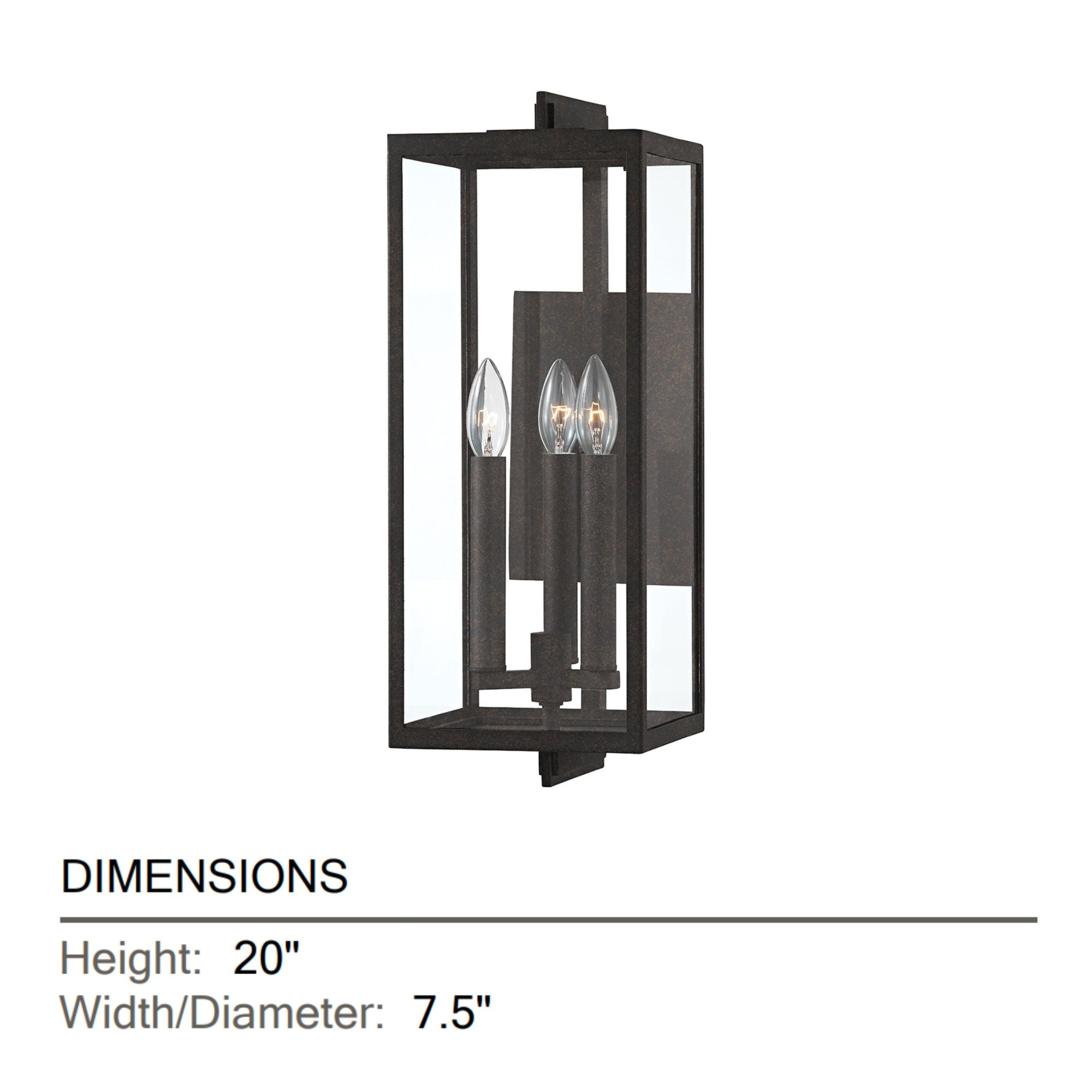 Troy Lighting - NICO 20 In. 3 Lights Outdoor Wall Lantern French Iron Finish | Bees Lighting