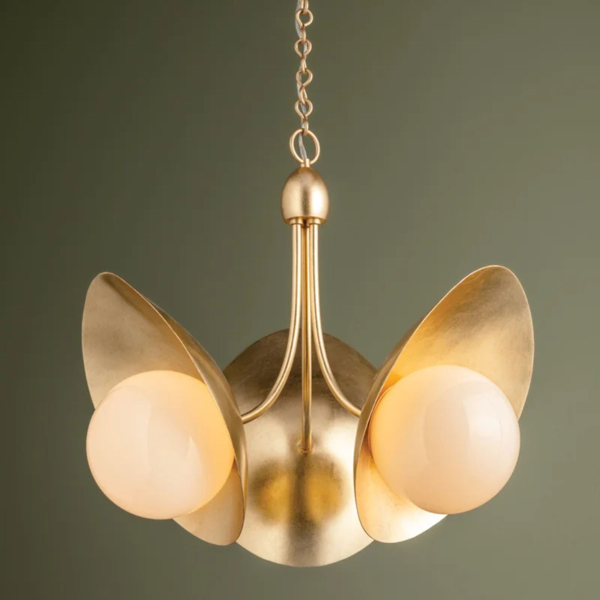 Olson 24" 3-Light Chandelier, Vintage Gold Leaf Finish