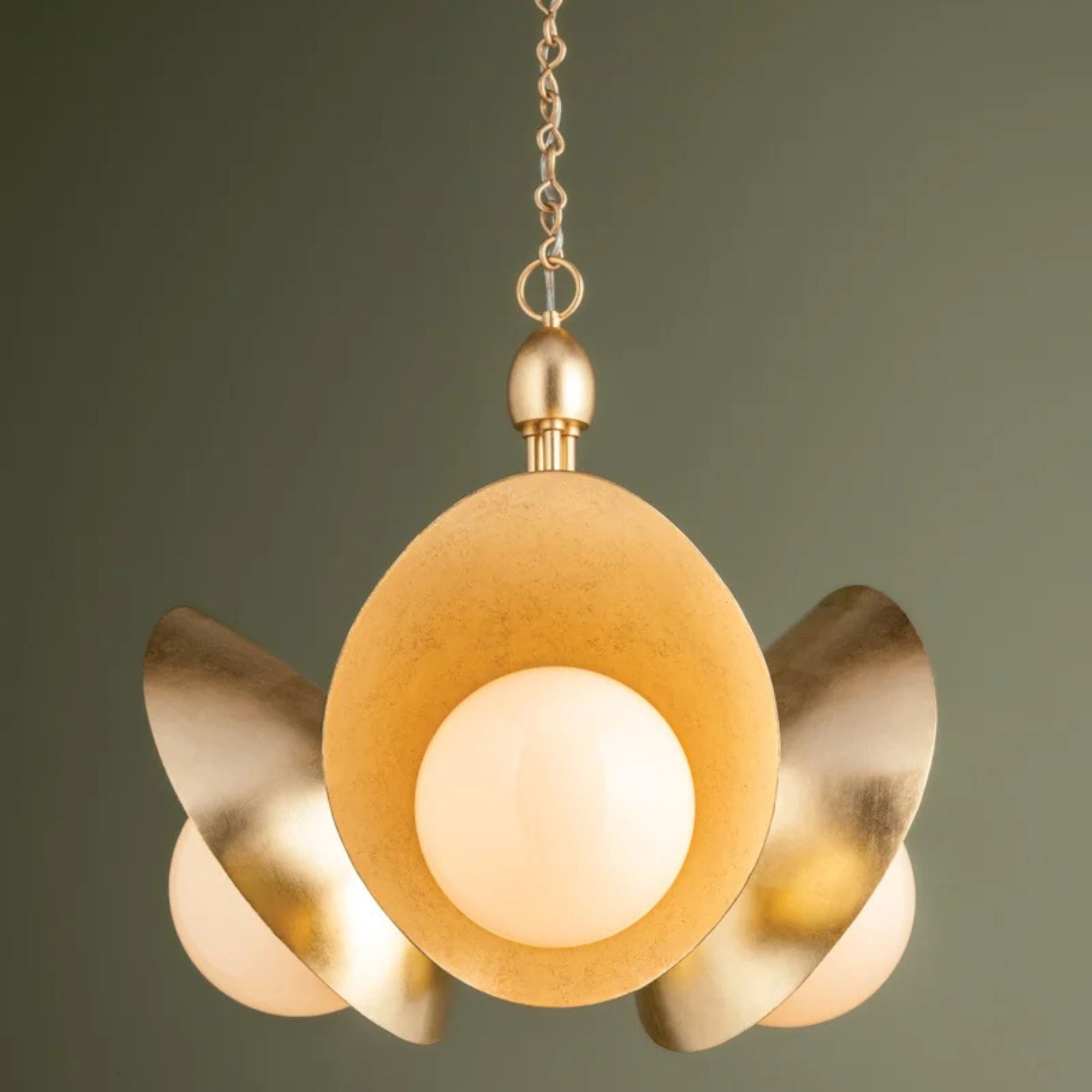 Olson 24" 3-Light Chandelier, Vintage Gold Leaf Finish