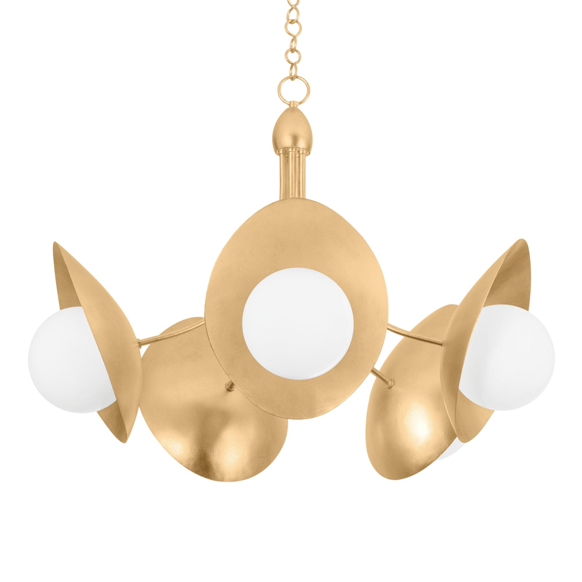 Olson 38" 5-Light Chandelier, Vintage Gold Leaf Finish