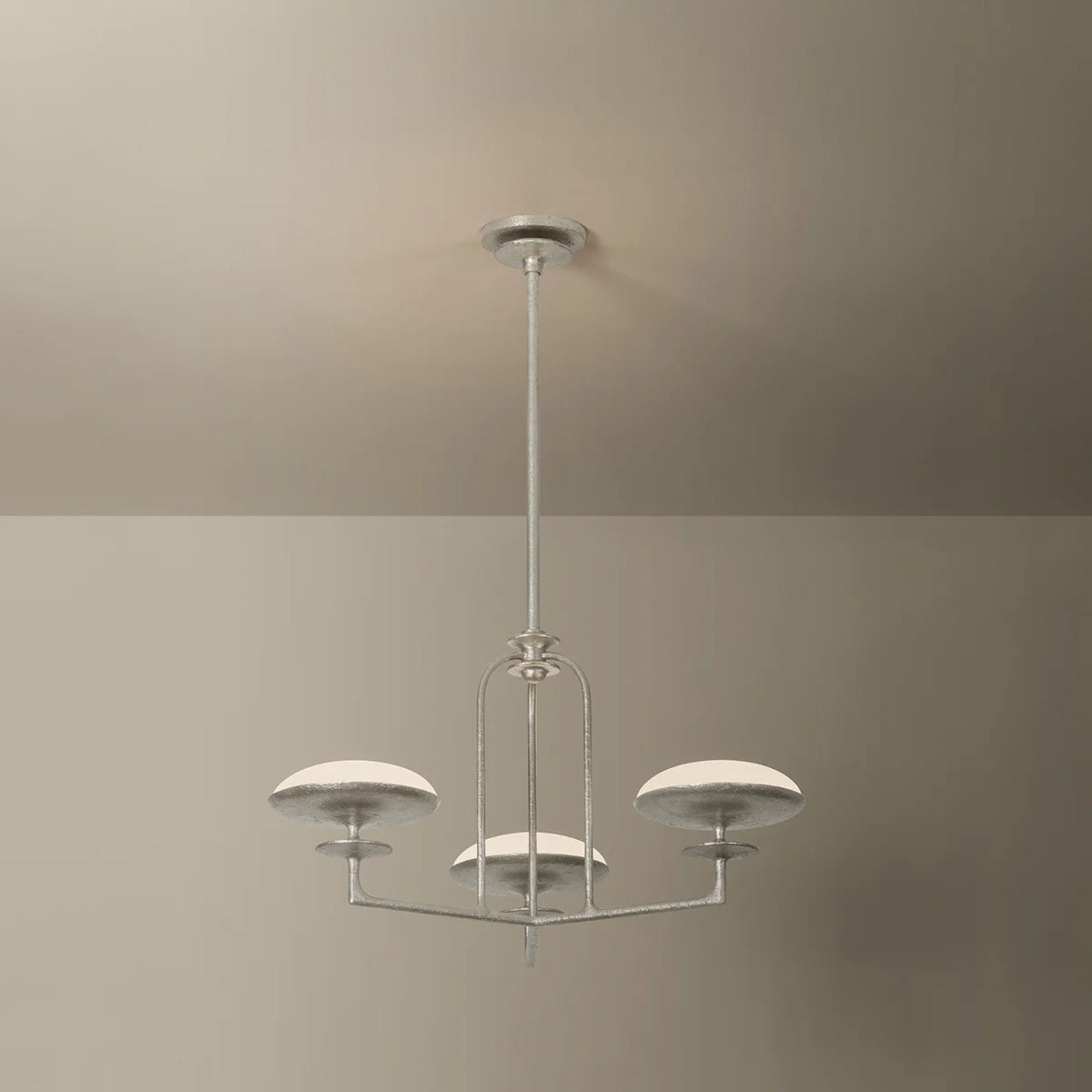 Pacific 27" LED Chandelier, Warm Silver Leaf Finish