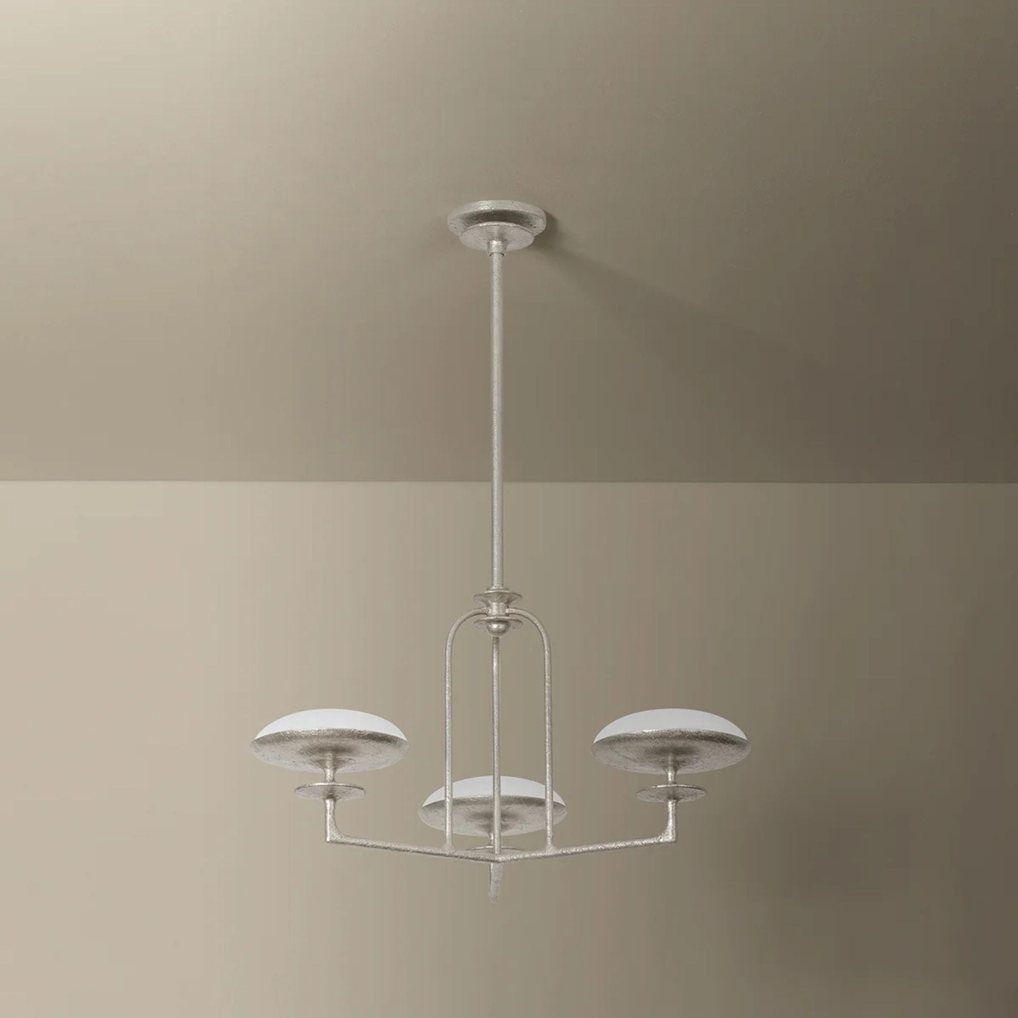 Pacific 27" LED Chandelier, Warm Silver Leaf Finish