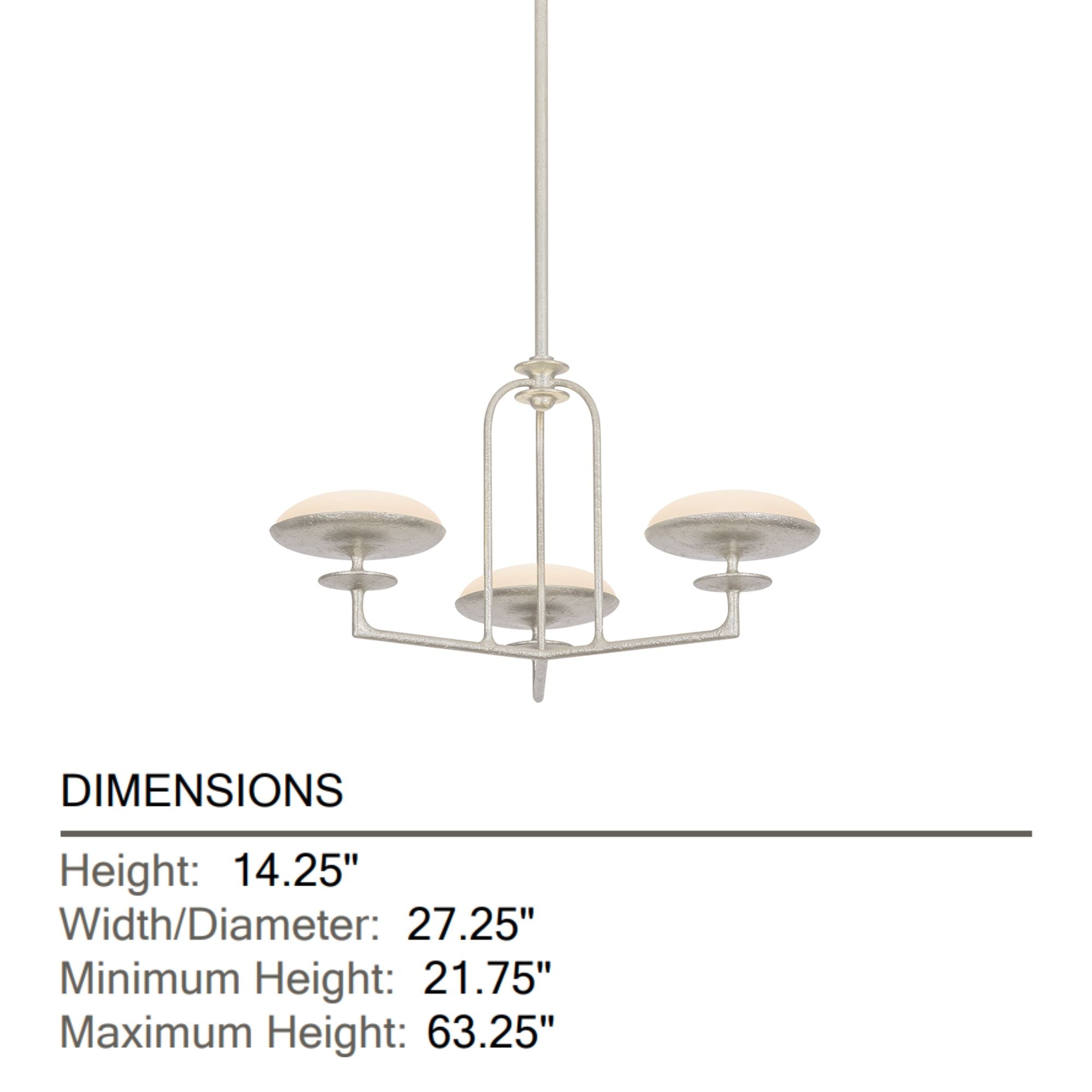 Pacific 27" LED Chandelier, Warm Silver Leaf Finish