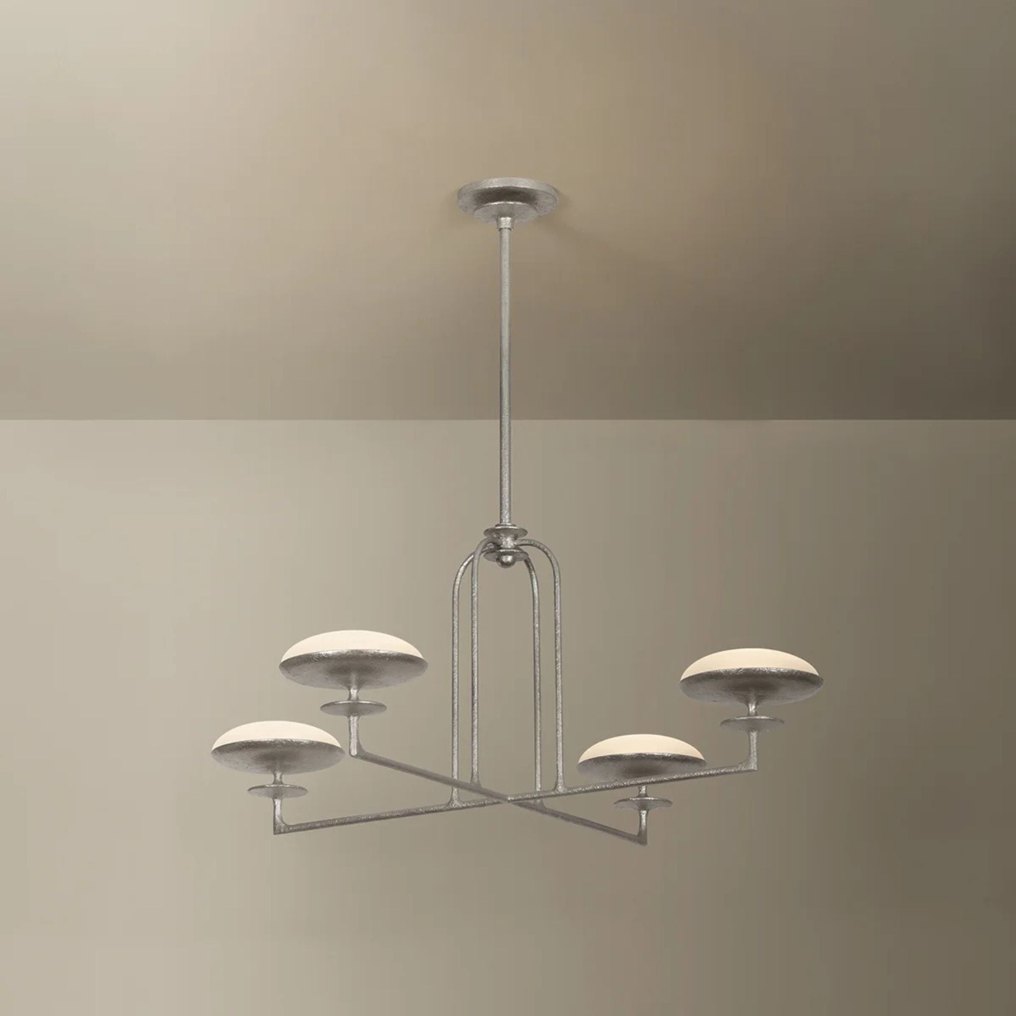 Pacific 39" LED Chandelier, Warm Silver Leaf Finish