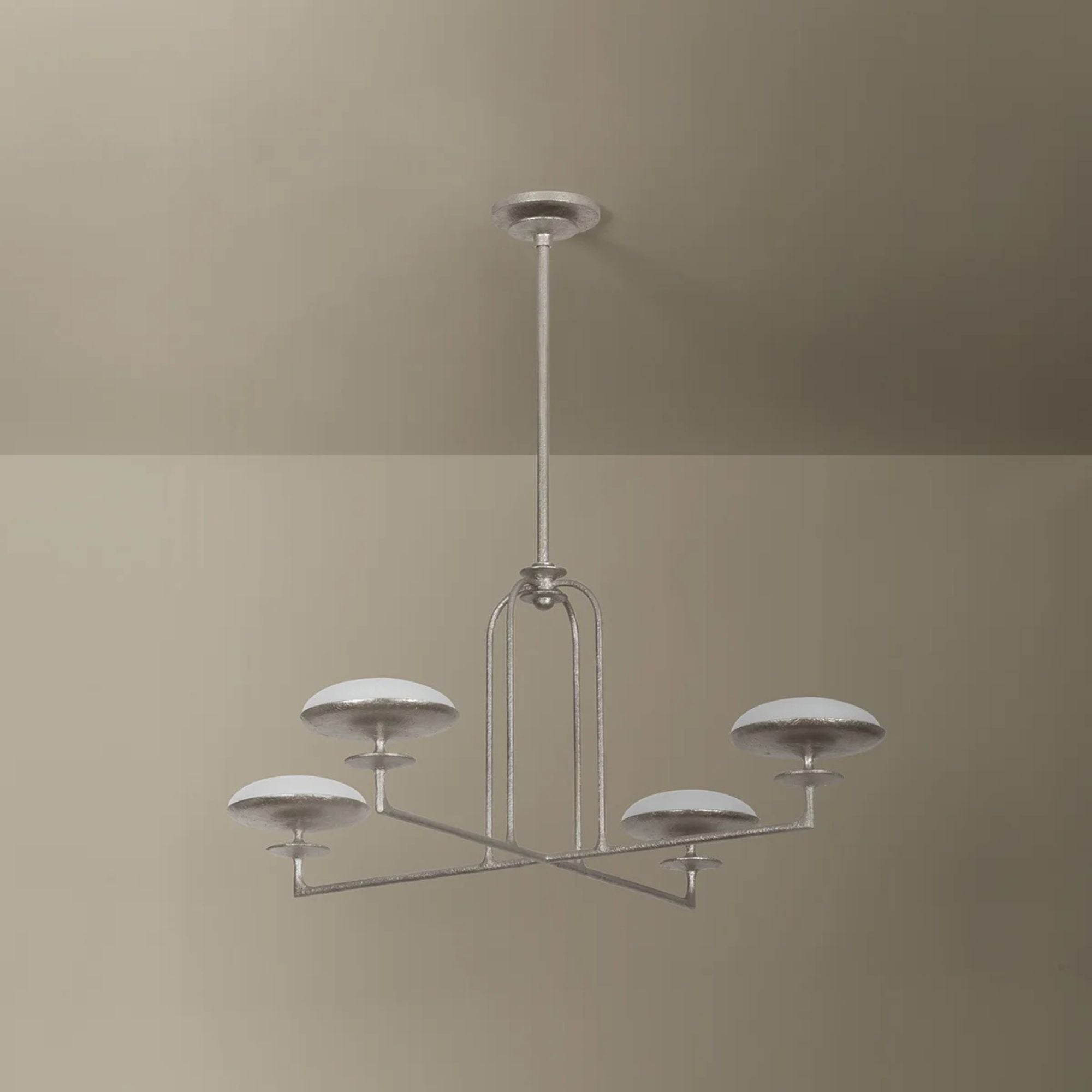 Pacific 39" LED Chandelier, Warm Silver Leaf Finish