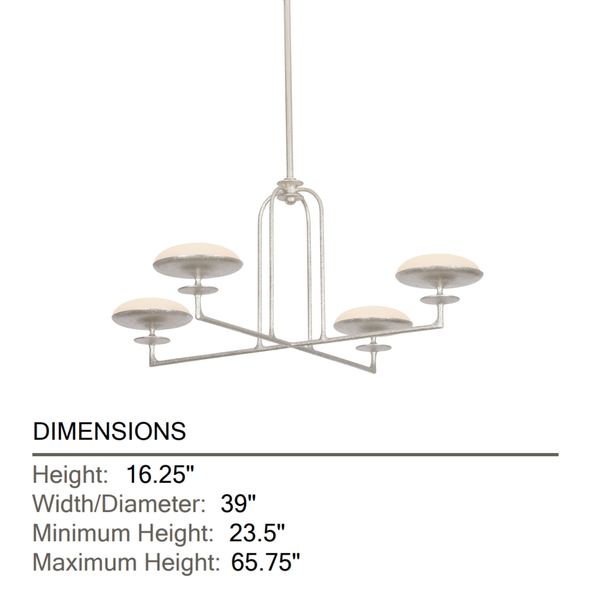 Pacific 39" LED Chandelier, Warm Silver Leaf Finish