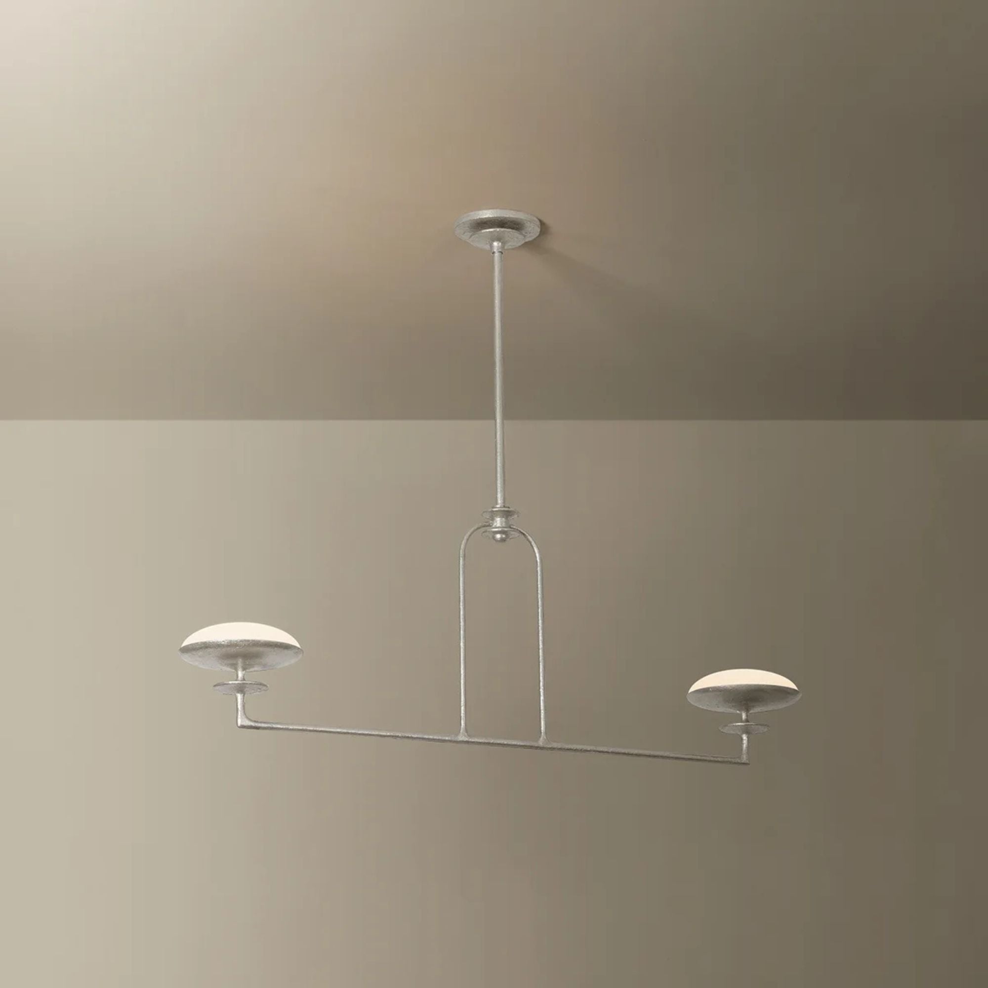 Pacific 45" LED Linear Pendant, Warm Silver Leaf Finish
