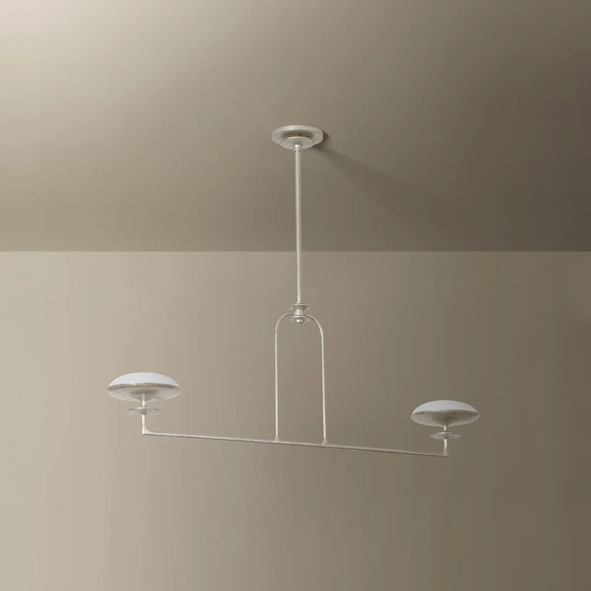 Pacific 45" LED Linear Pendant, Warm Silver Leaf Finish