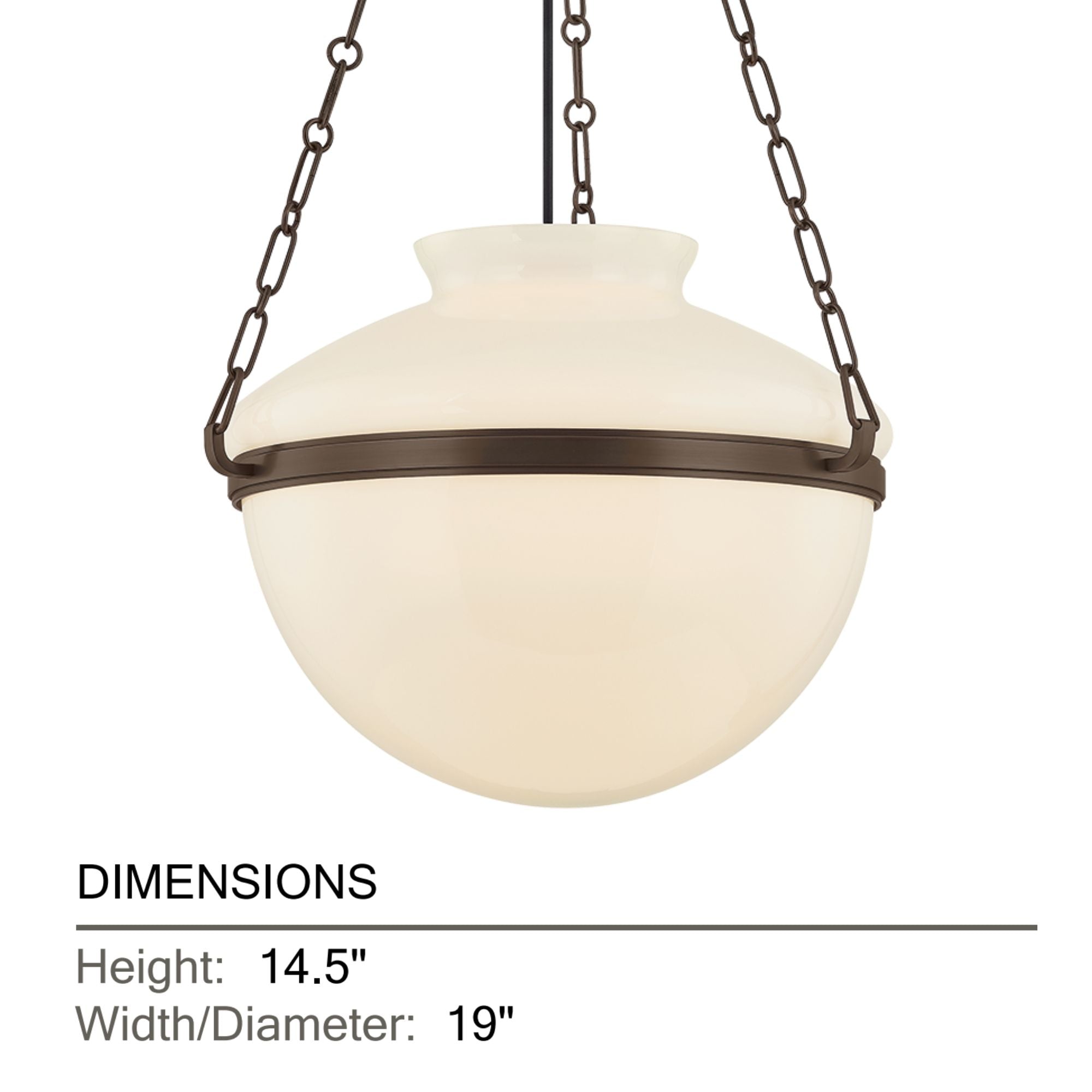 Troy Paradigm 19 in. Pendant Light, Bronze with Glass