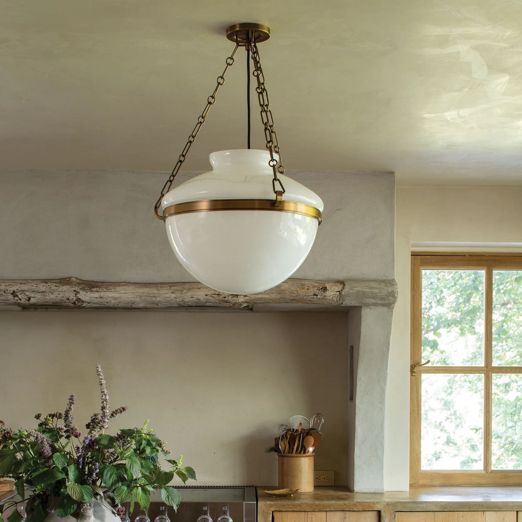 Troy Paradigm 19 in. Pendant Light, Patina Brass