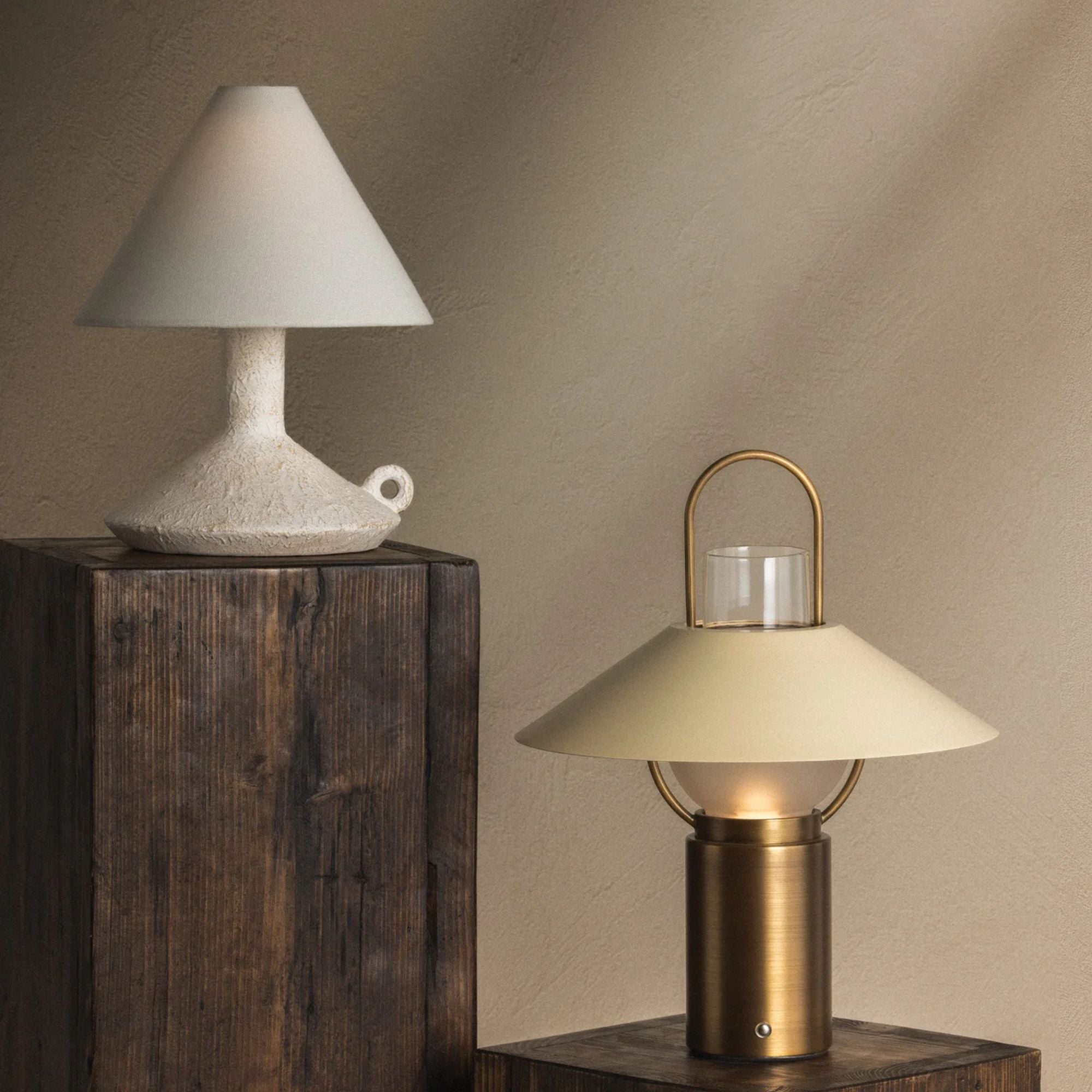 Troy Passage Table Lamp, Patina Brass, Integrated LED